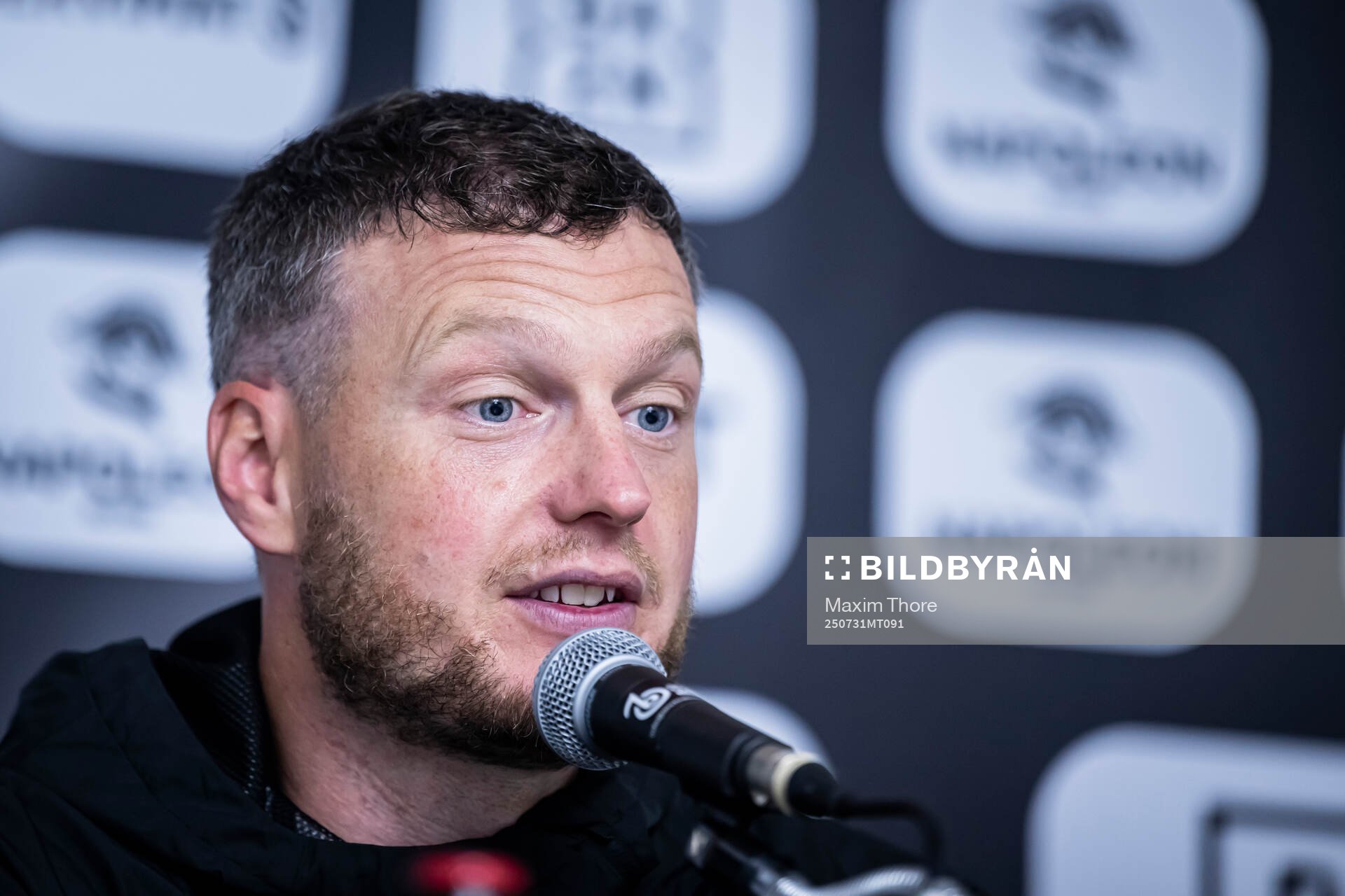 Head coach Kim Hellberg of Hammarby at the press conference