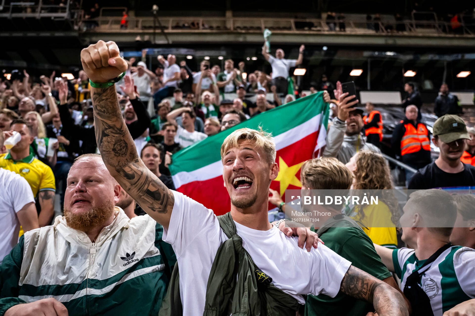 Former Hammarby player Fredrik Hammar celebrates