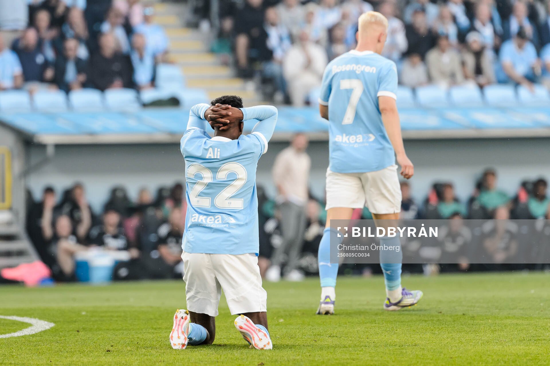 Taha Ali of Malmö FF looks dejected