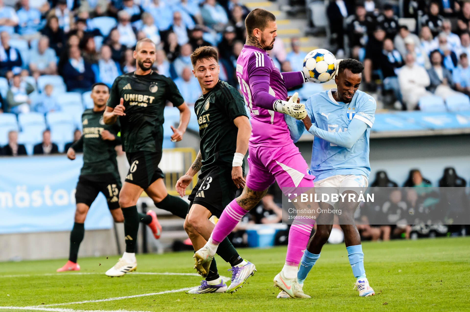 Goalkeeper Dominik Kotarski of FC Copenhagen and Taha Ali