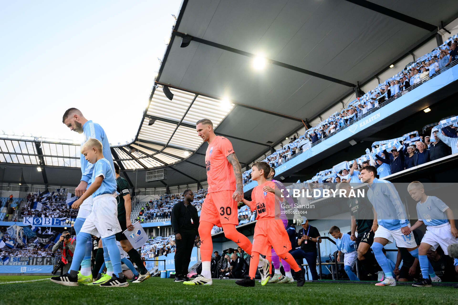 Pontus Jansson and goalkeeper Robin Olsen of Malmö FF