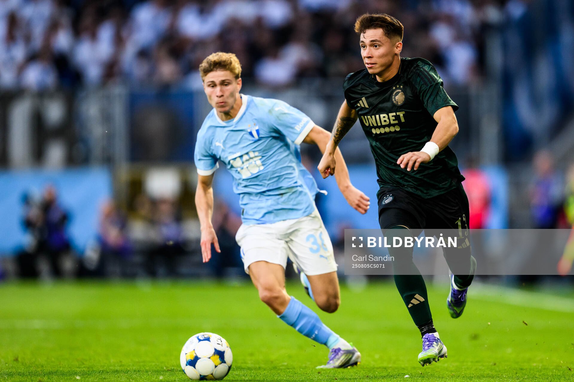 Hugo Bolin of Malmö FF and Rodrigo Huescas of FC Copenhagen
