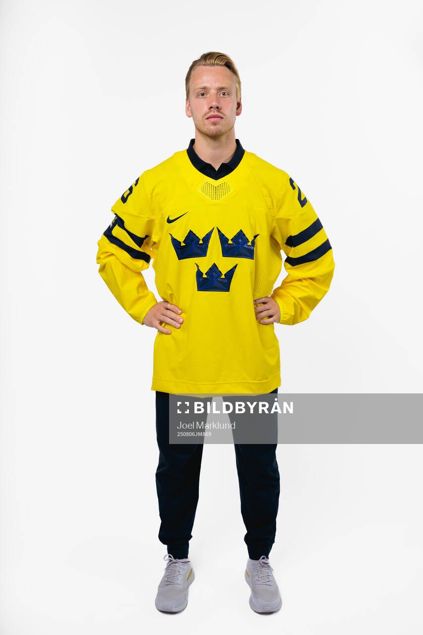 Jesper Bratt of the Swedish men's national ice hockey team