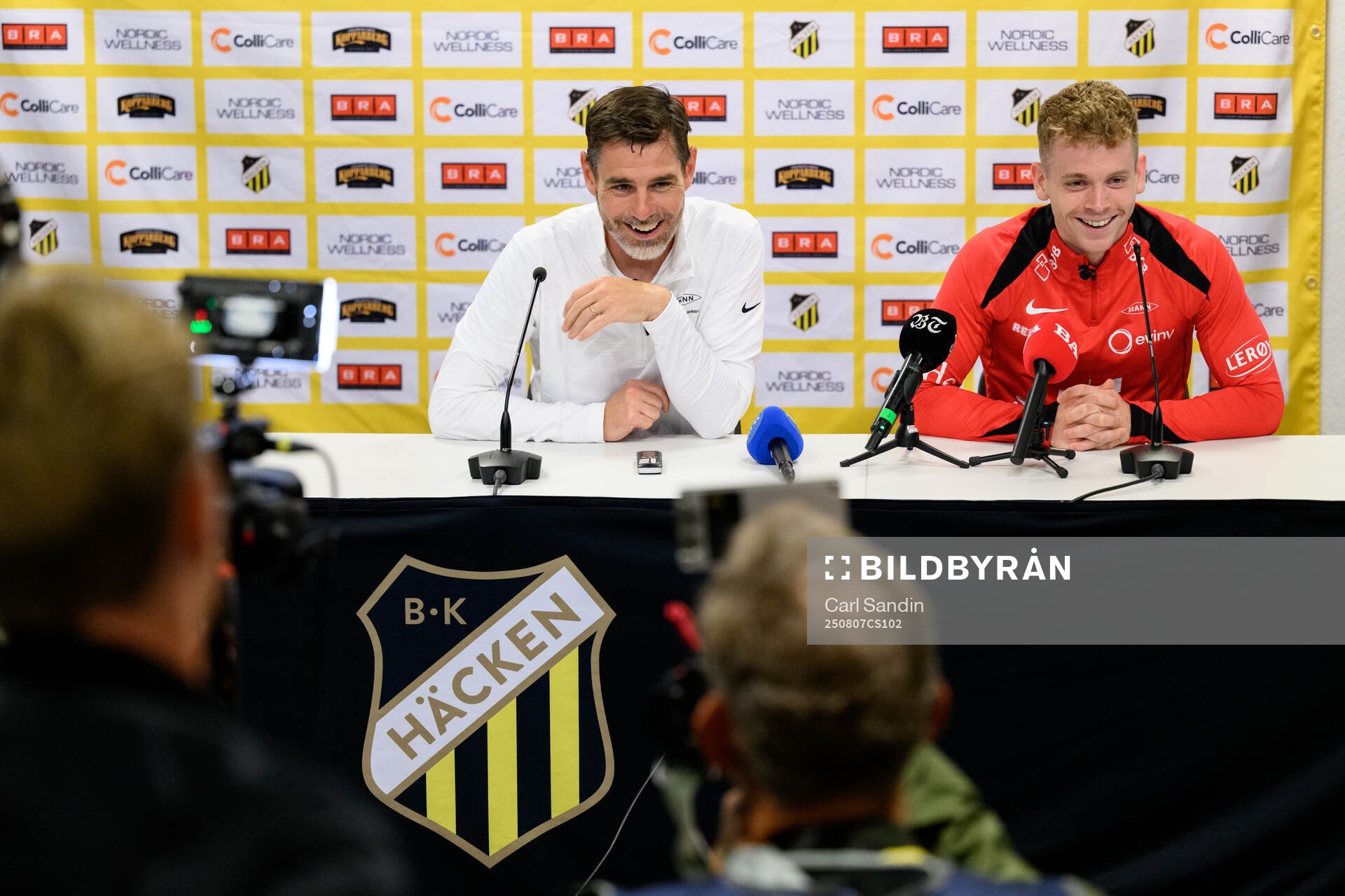 Coach Freyr Alexandersson and Saevar Atli Magnusson of