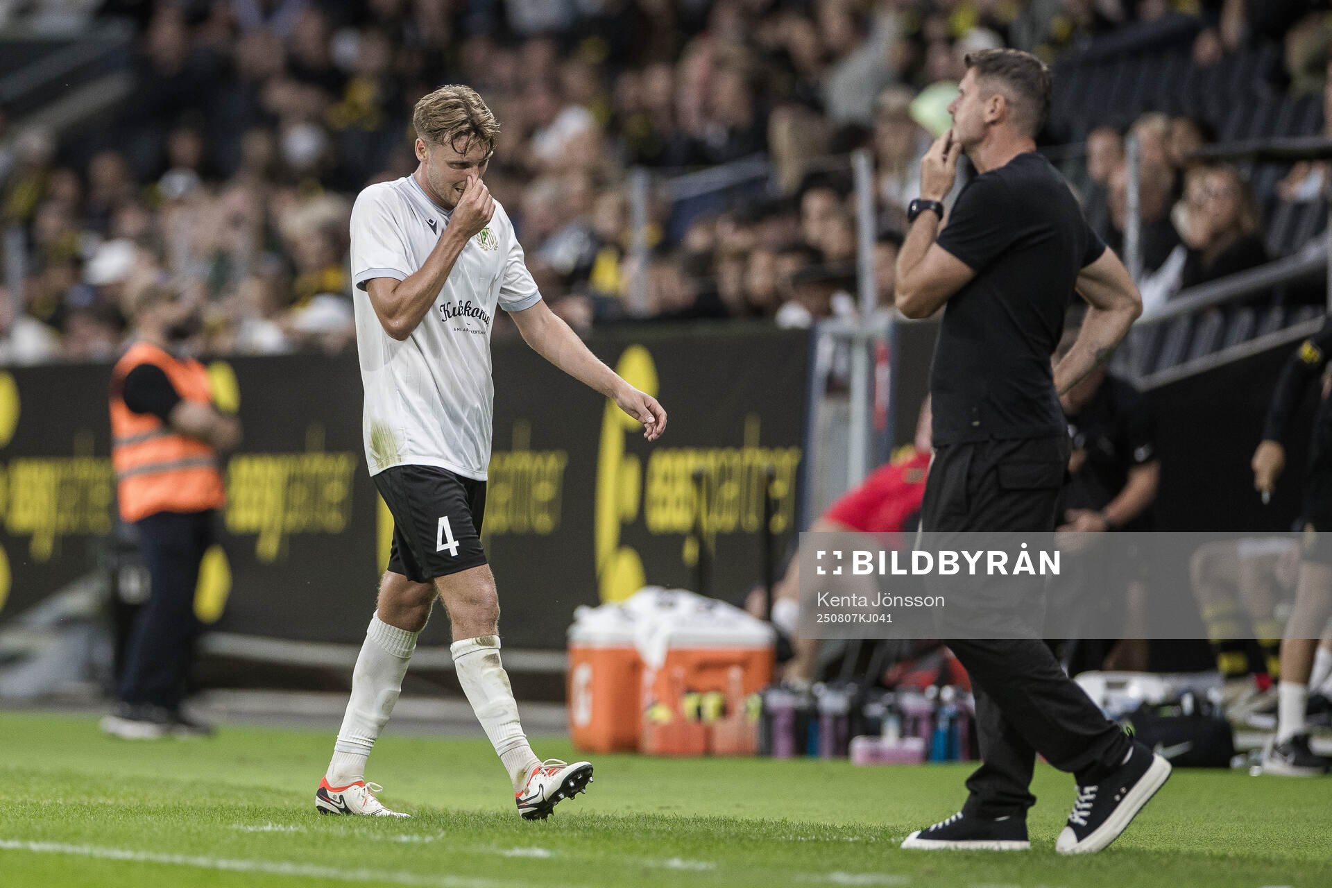 Alexander Abrahamsson of Györi ETO looks dejected
