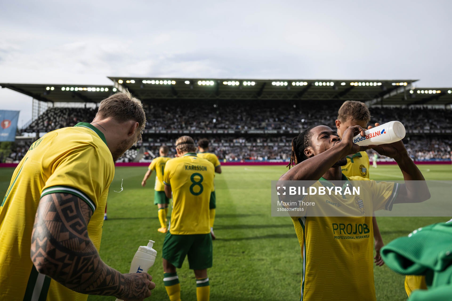 Victor Eriksson and Frank Junior Adjei of Hammarby