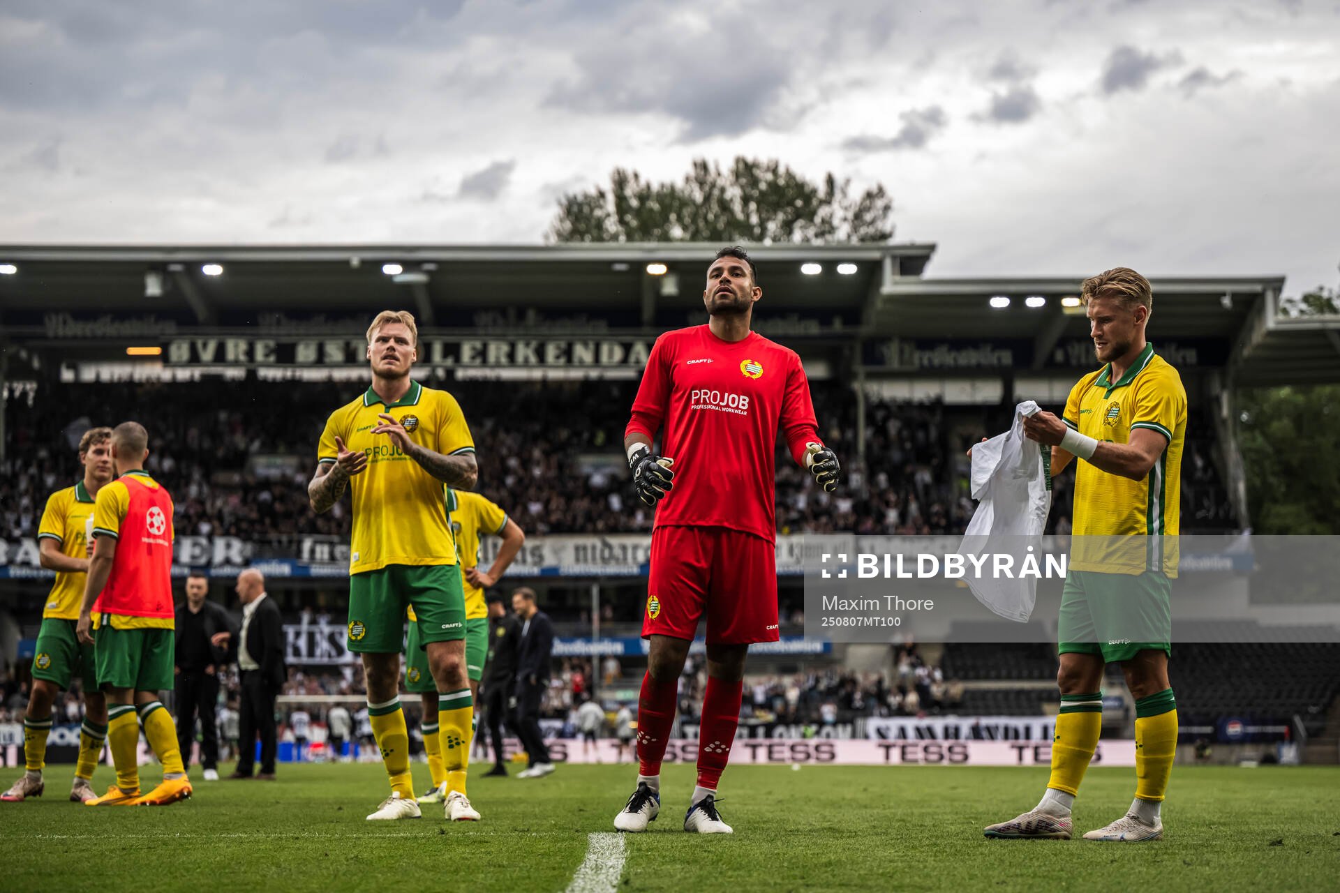 Victor Eriksson, goalkeeper Warner Hahn and Simon Strand of