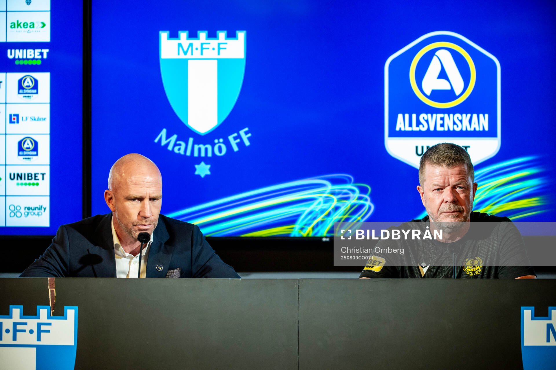 Malmö FFs huvudtränare Henrik Rydström och Mjällbys