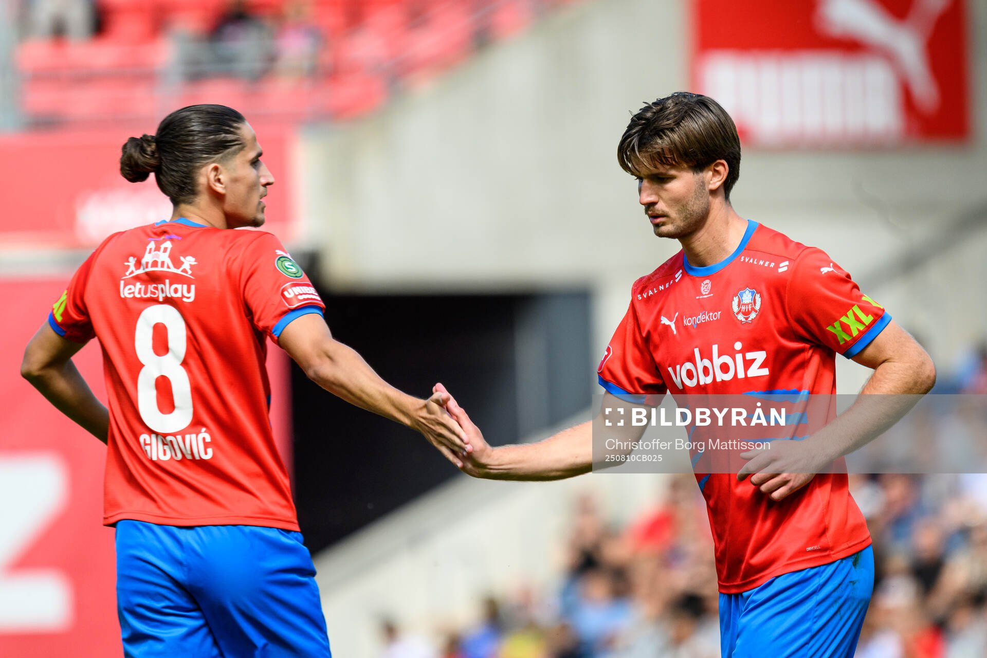 Helsingborgs Ervin Gigovic och Wilhelm Loeper