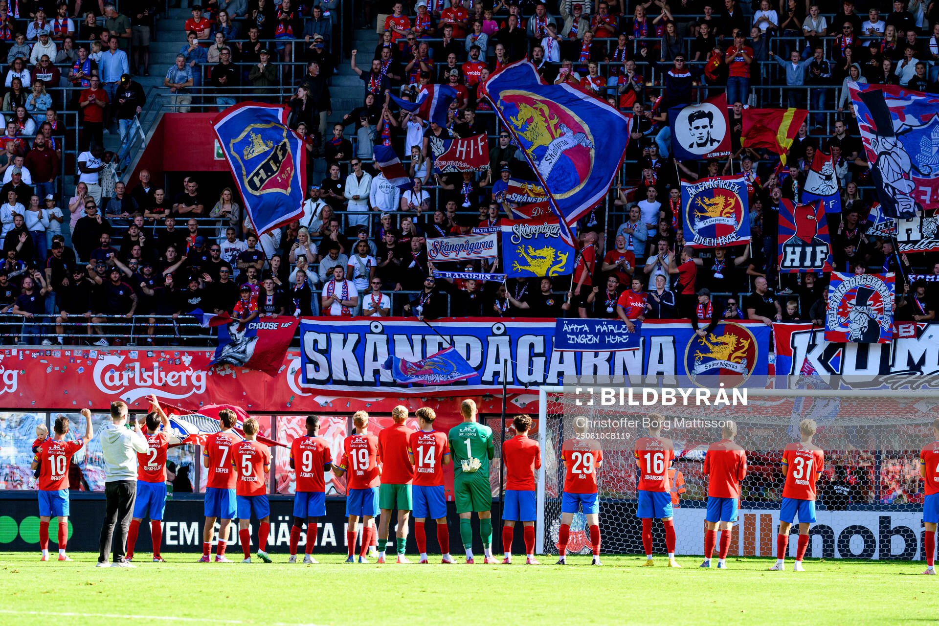 Helsingborgs spelare jublar