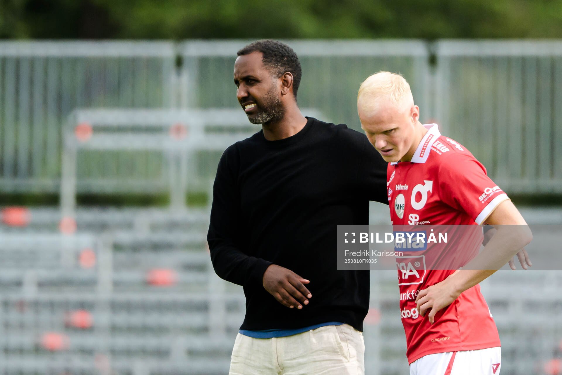 Degerfors tränare Henok Goitom och Marcus Rafferty