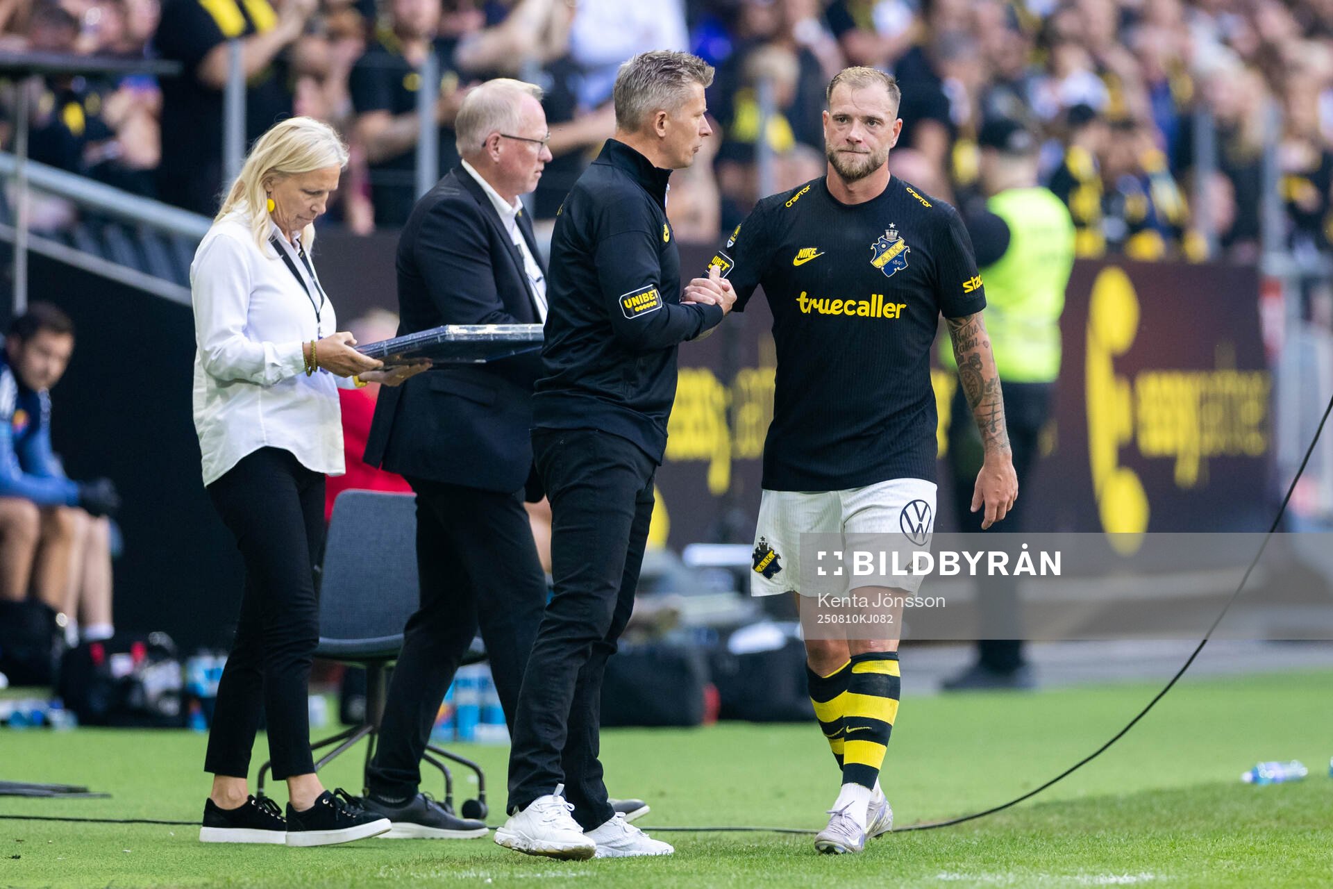 AIKs tränare Mikkjal Thomassen och John Guidetti