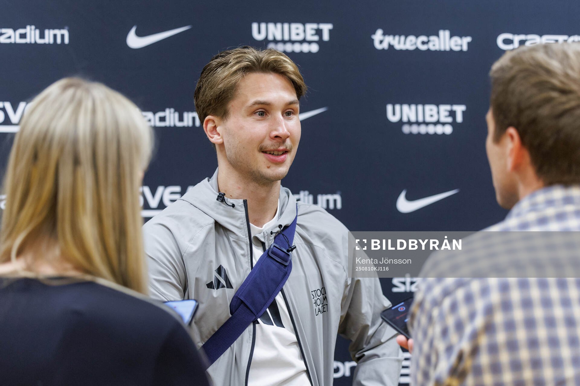 Djurgårdens Miro Tenho i mixade zonen