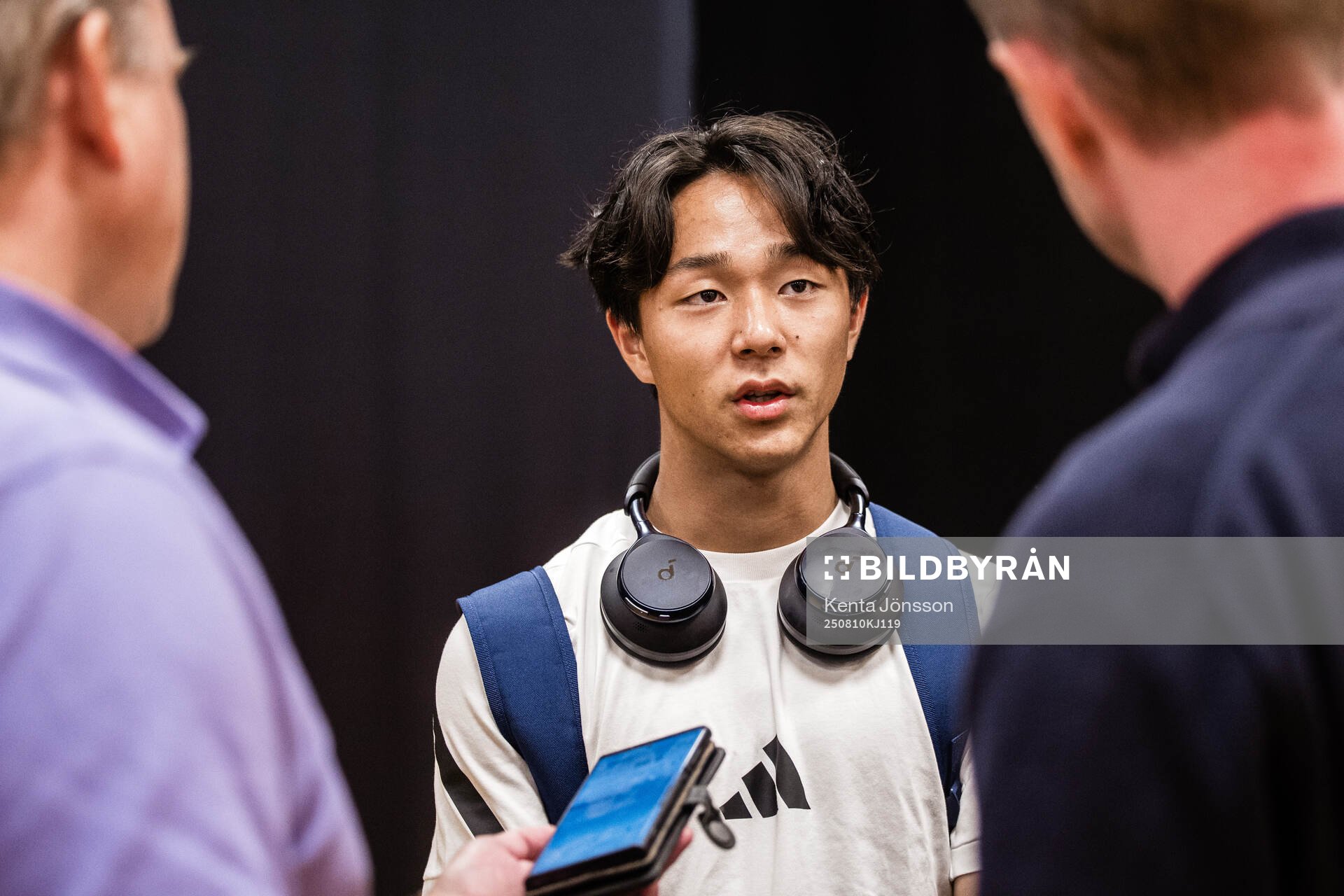 Djurgårdens Keita Kosugi i mixade zonen