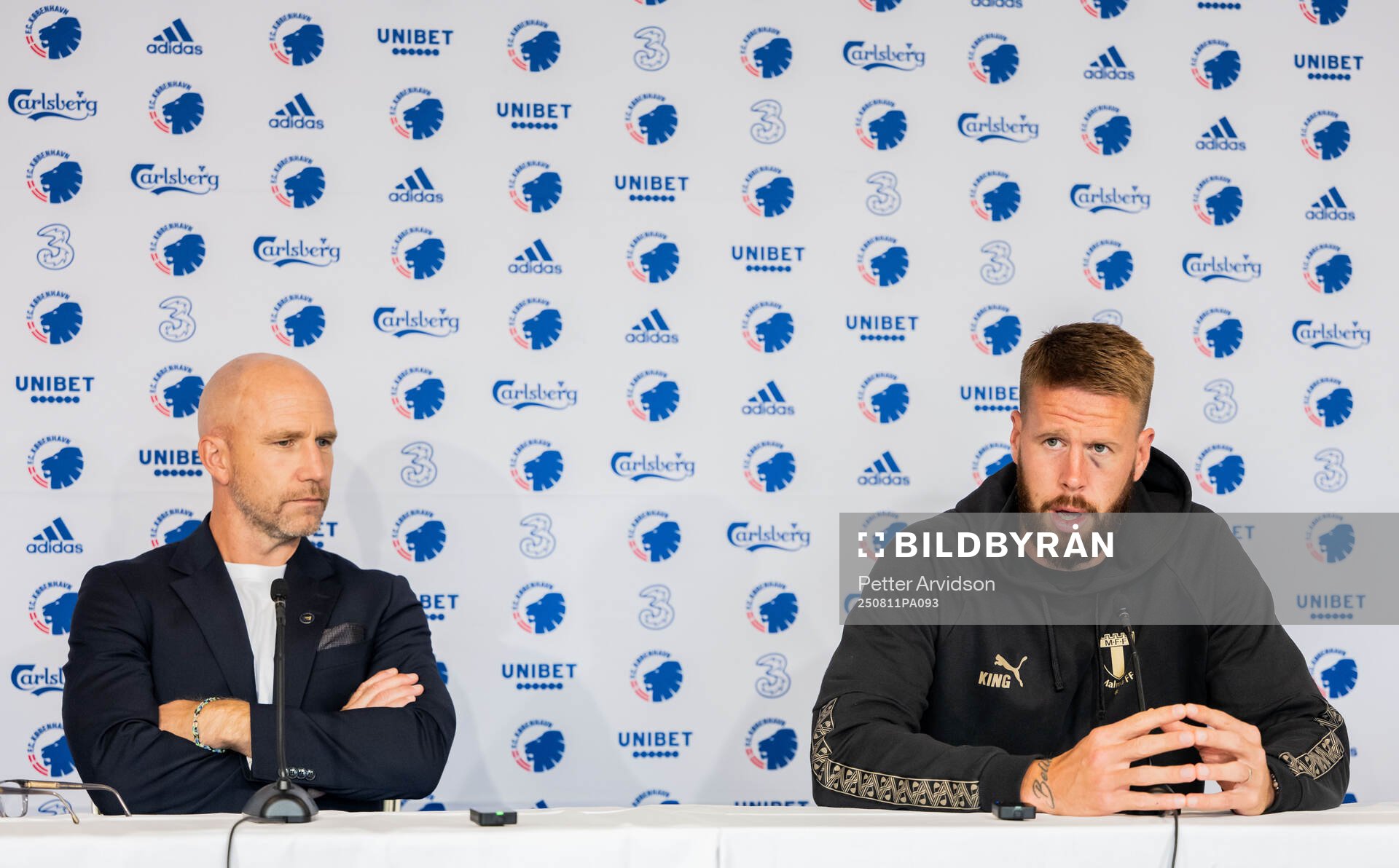 Head coach Henrik Rydström and Pontus Jansson of Malmö FF