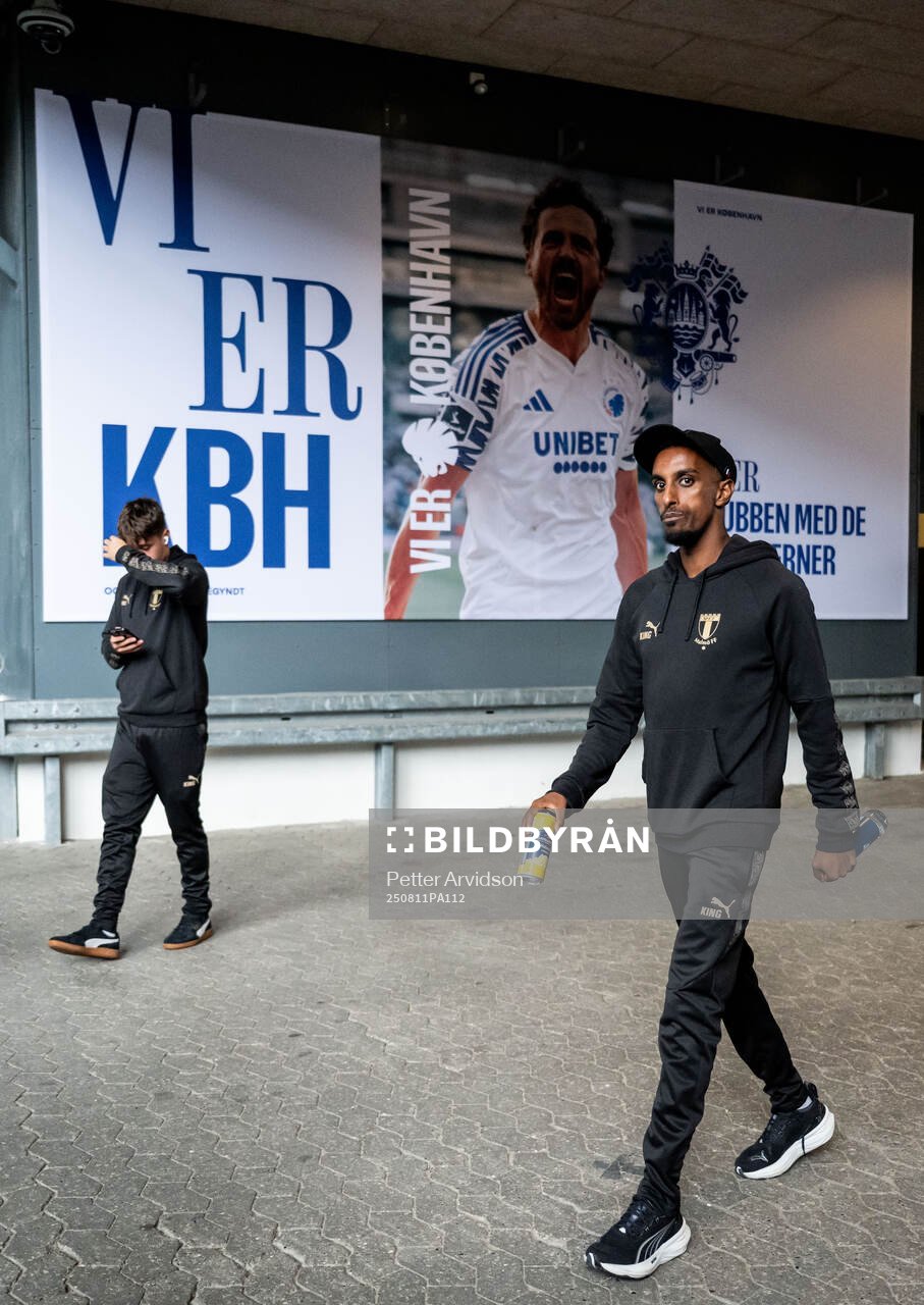 Taha Ali of Malmö FF at a stadium walk-around