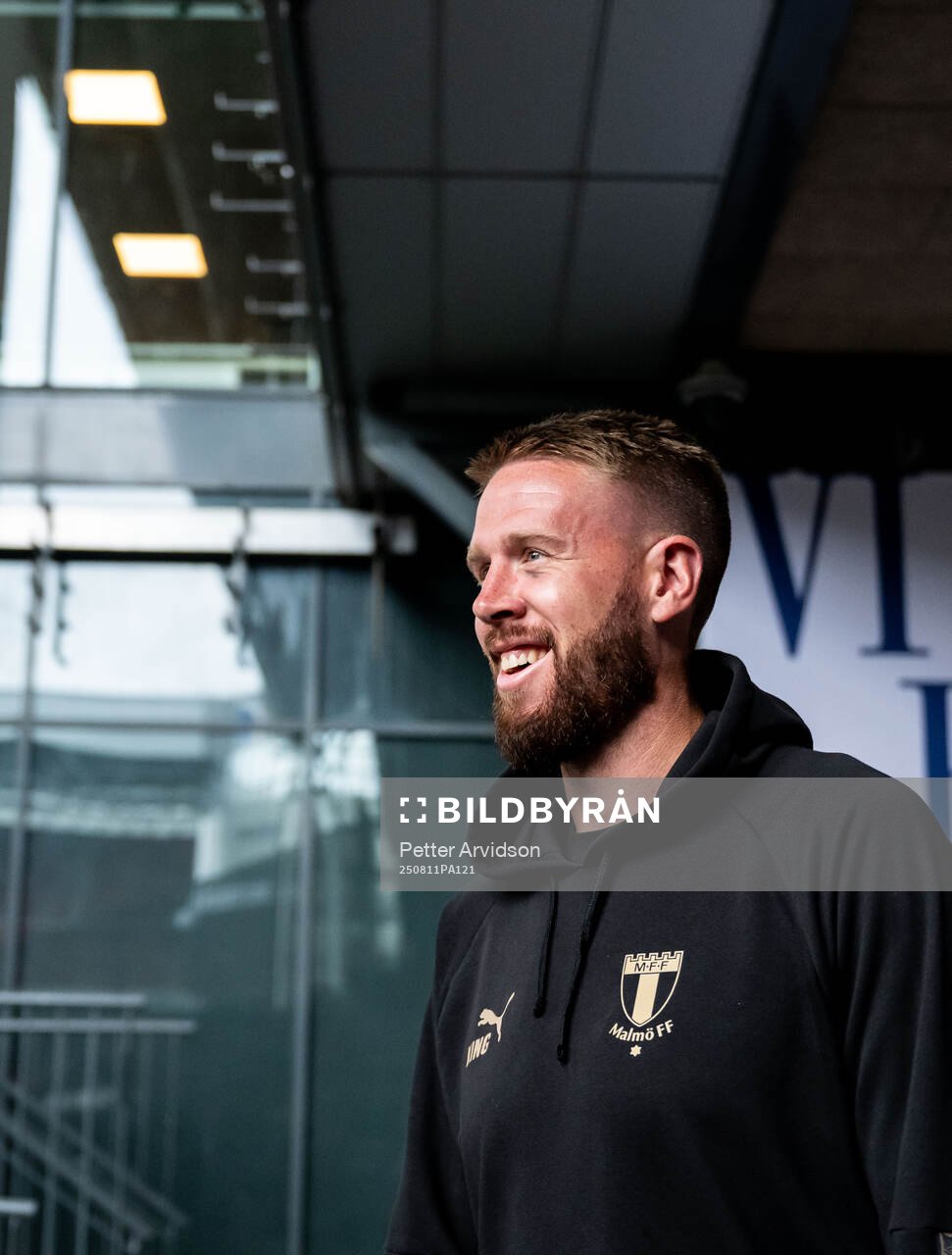 Pontus Jansson of Malmö FF at a stadium walk-around
