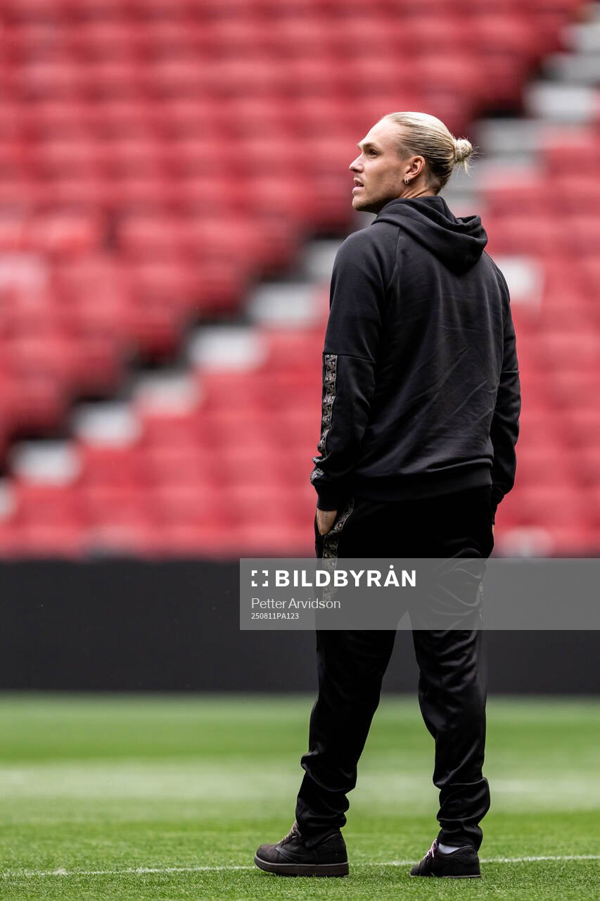 Arnor Sigurdsson of Malmö FF at a stadium walk-around