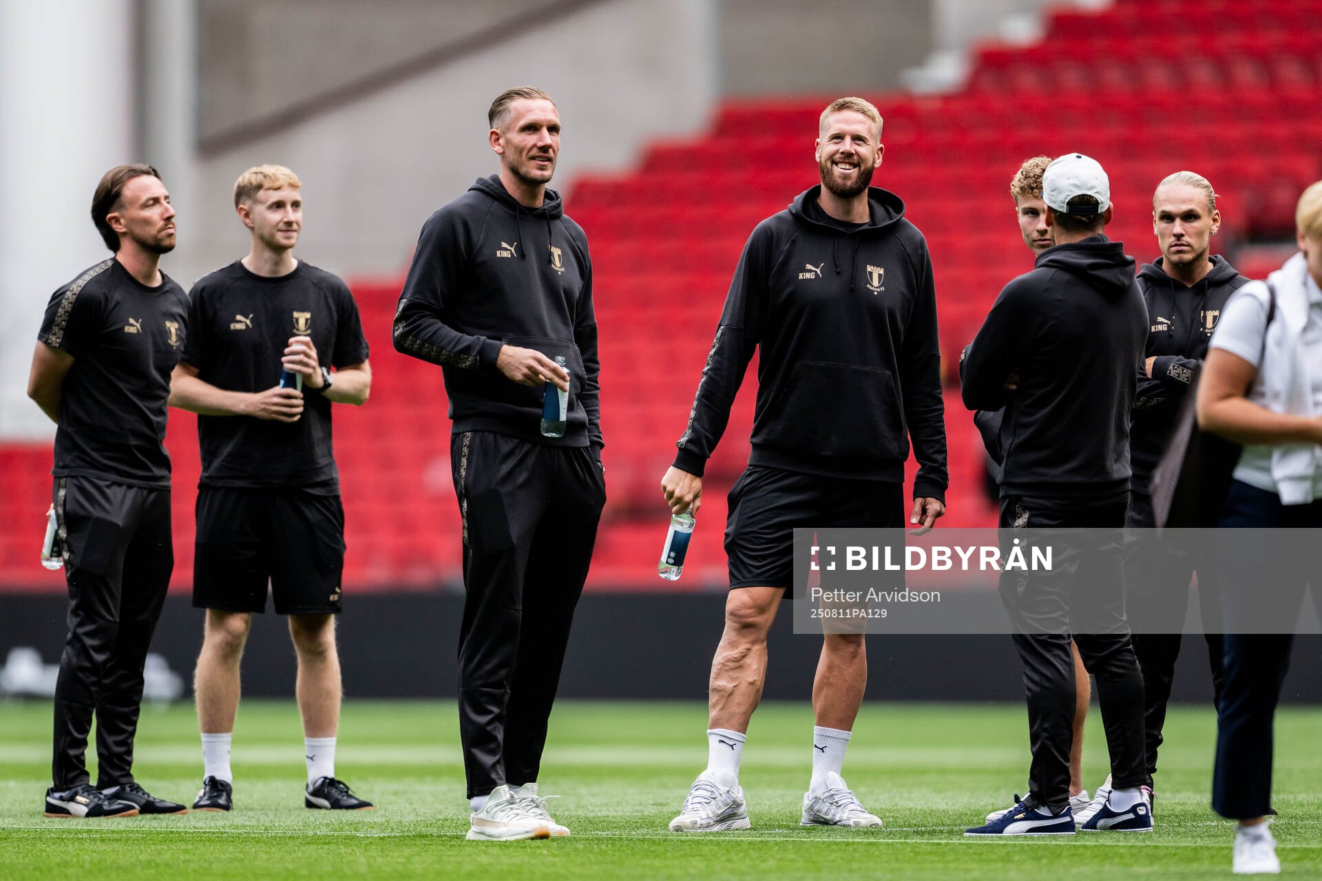 Goalkeeper Robin Olsen and Pontus Jansson of Malmö FF at a