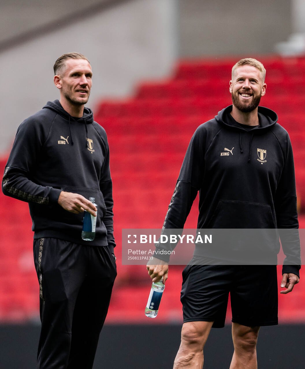 Goalkeeper Robin Olsen and Pontus Jansson of Malmö FF at a