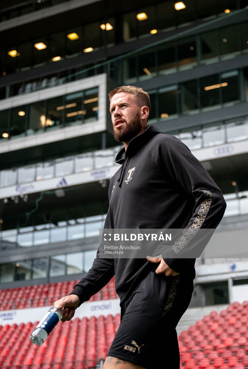 Pontus Jansson of Malmö FF at a stadium walk-around