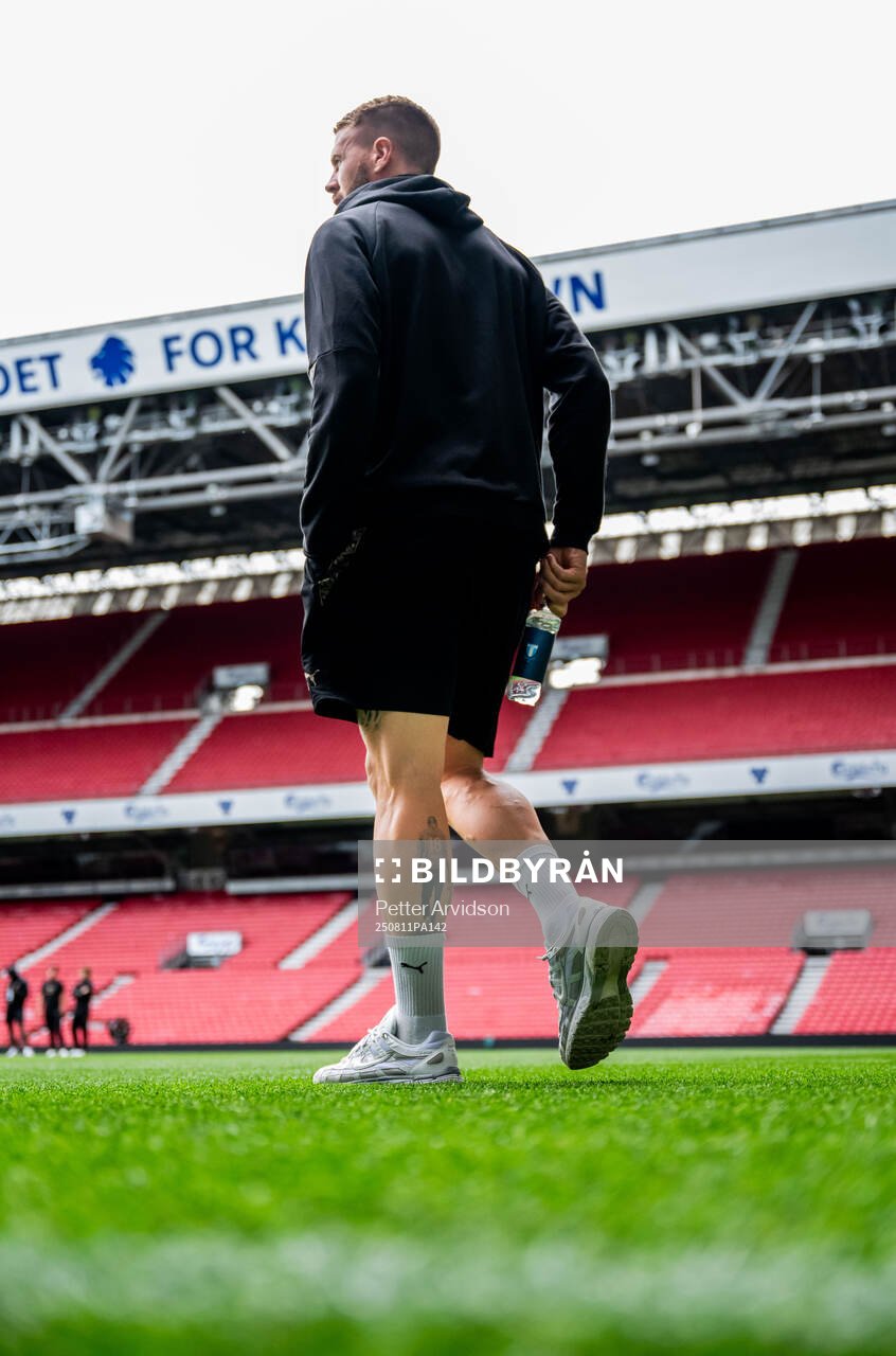 Pontus Jansson of Malmö FF at a stadium walk-around
