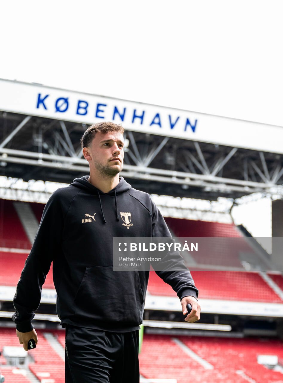 Colin Rösler of Malmö FF at a stadium walk-around