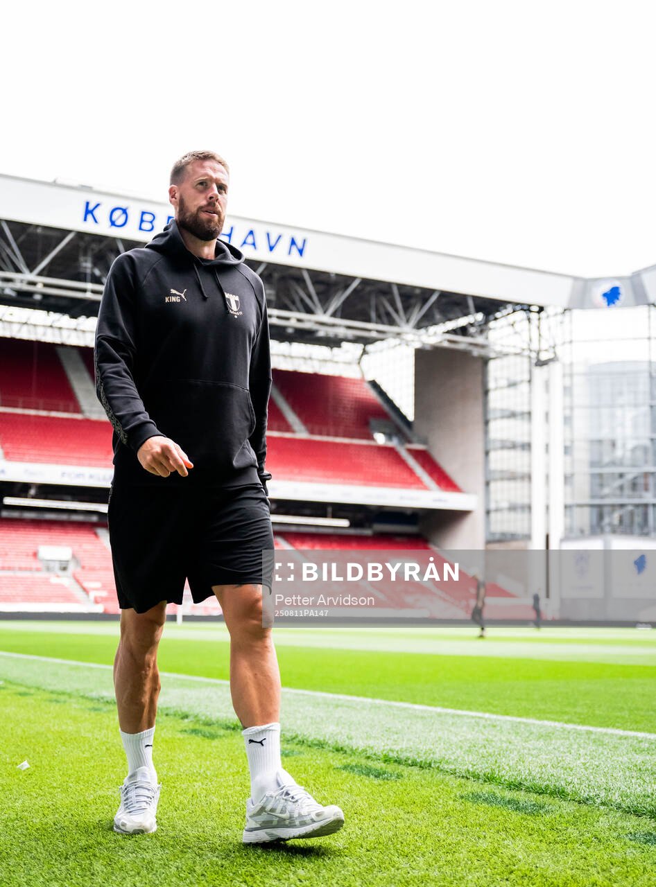 Pontus Jansson of Malmö FF at a stadium walk-around