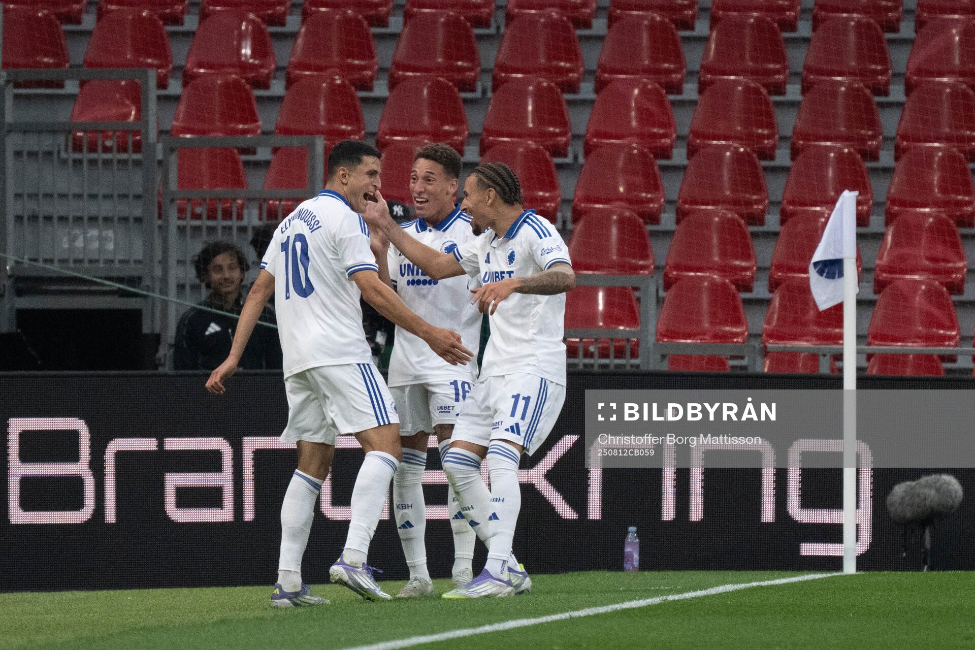 Mohamed Elyounoussi, Robert and Jordan Larsson of FC