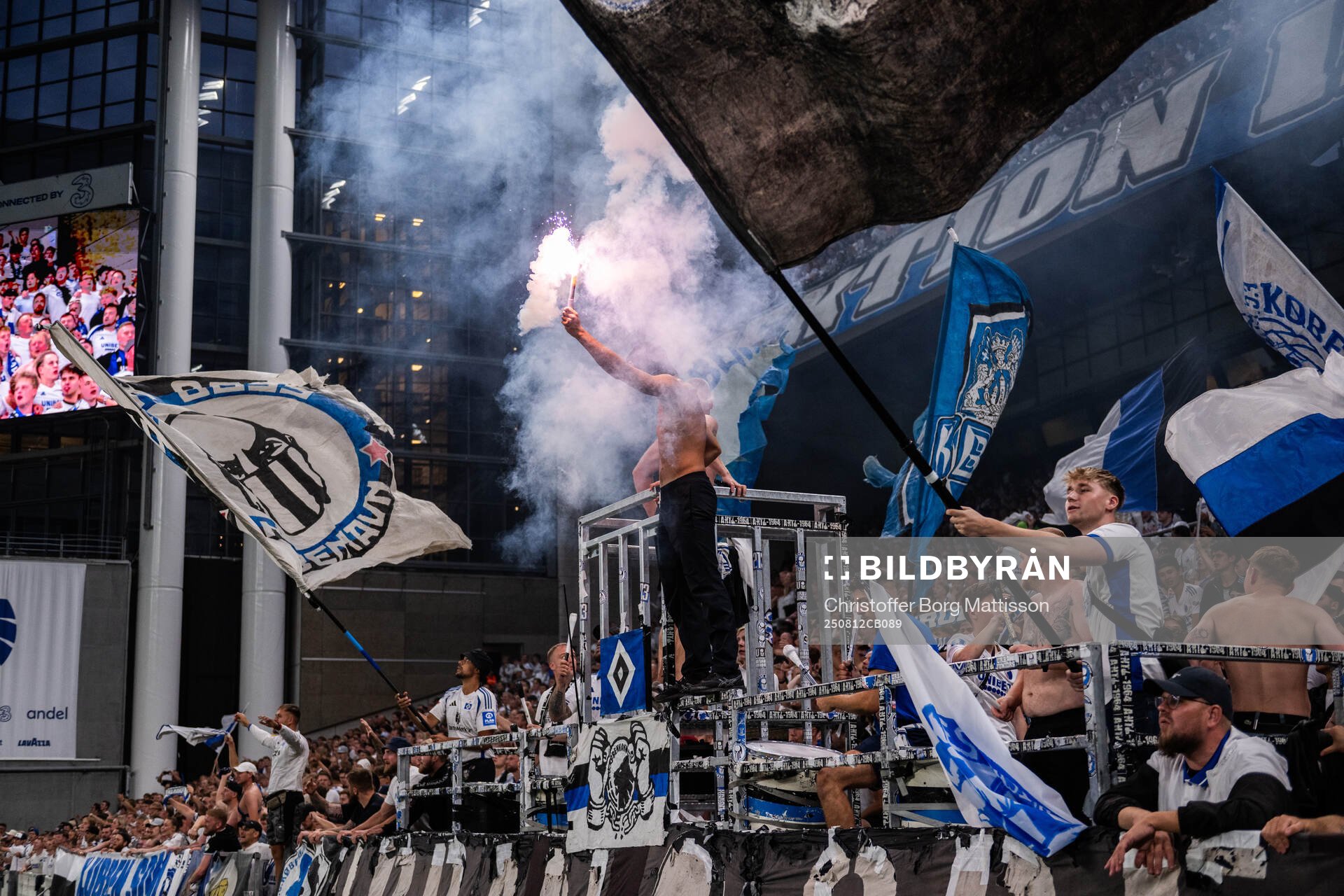 Fans of FC Copenhagen celebrate