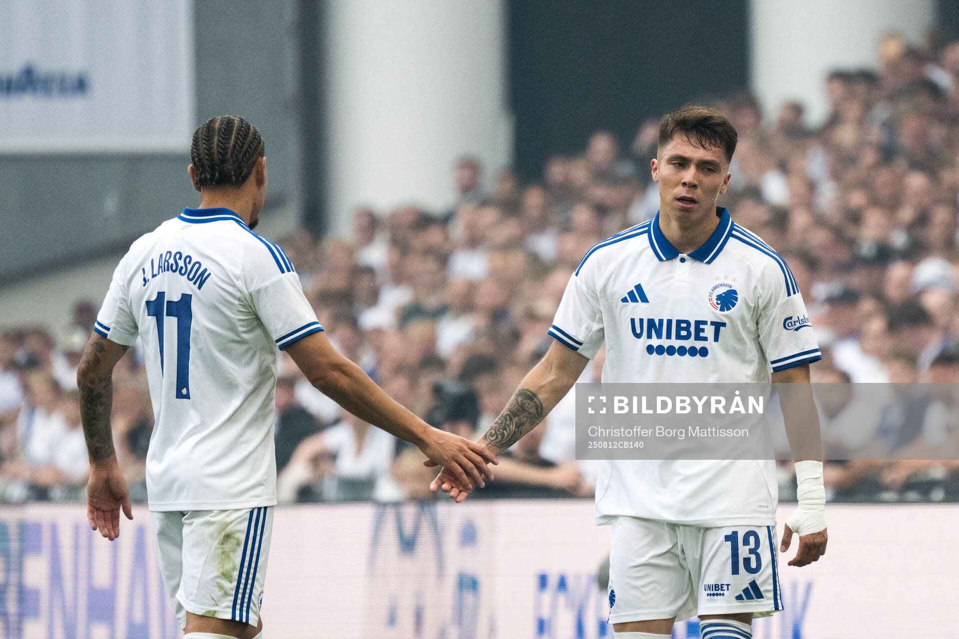Jordan Larsson and Rodrigo Huescas of FC Copenhagen
