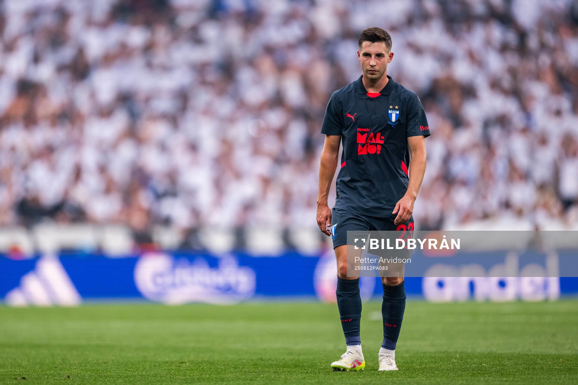 Lasse Berg Johnsen of Malmö FF looks dejected
