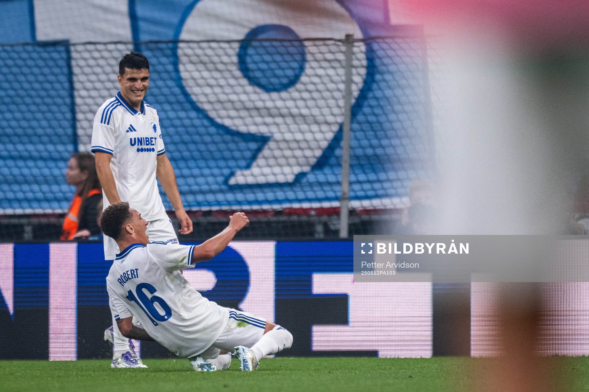 Mohamed Elyounoussi and Robert of FC Copenhagen celebrates