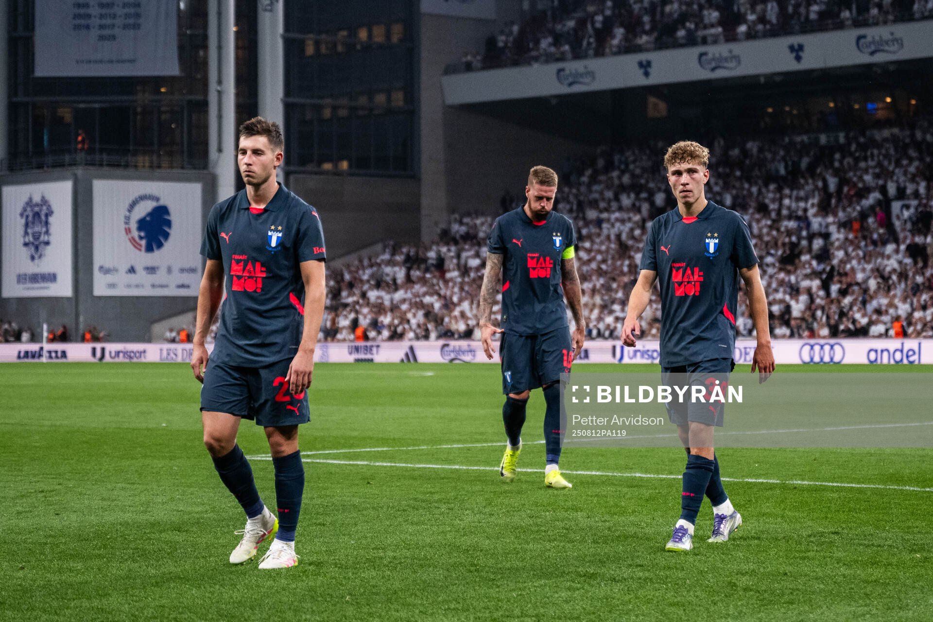 Lasse Berg Johnsen, Pontus Jansson and Hugo Bolin of Malmö