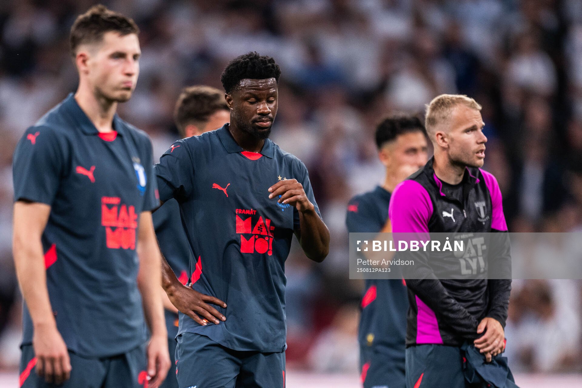 Emmanuel Ekong of Malmö FF looks dejected