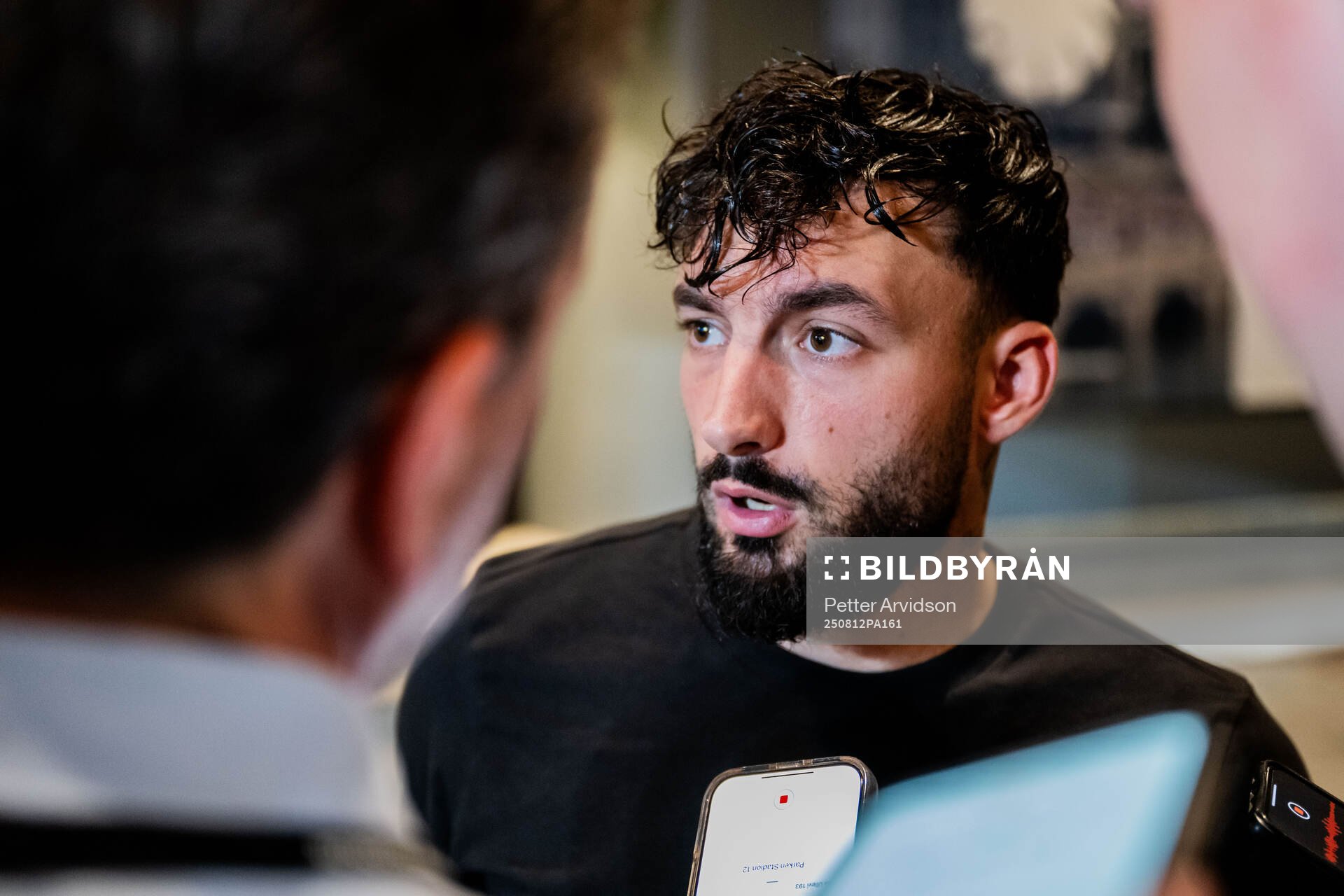 Sead Haksabanovic of Malmö FF is being interviewed
