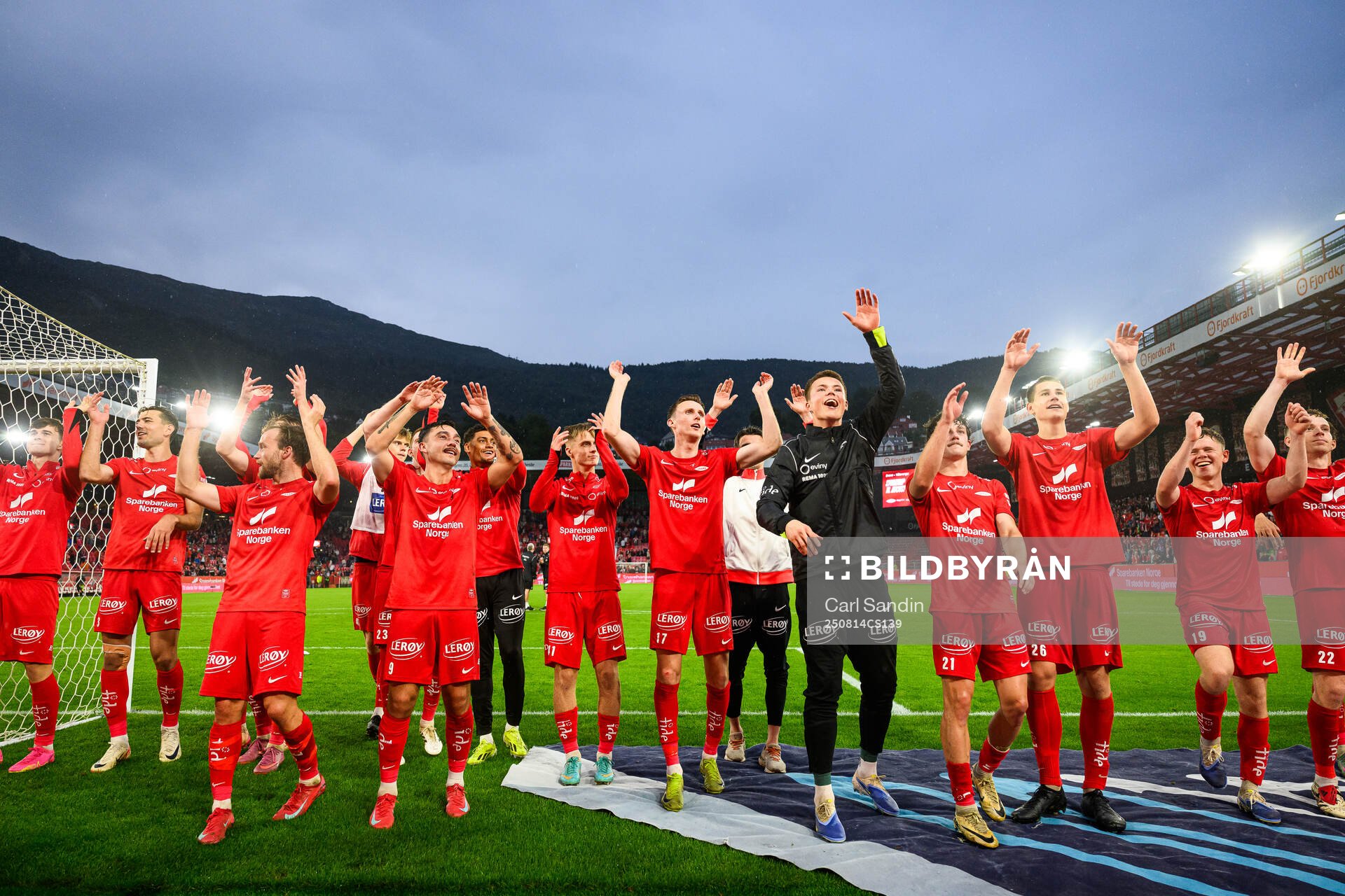 Players of Brann celebrate