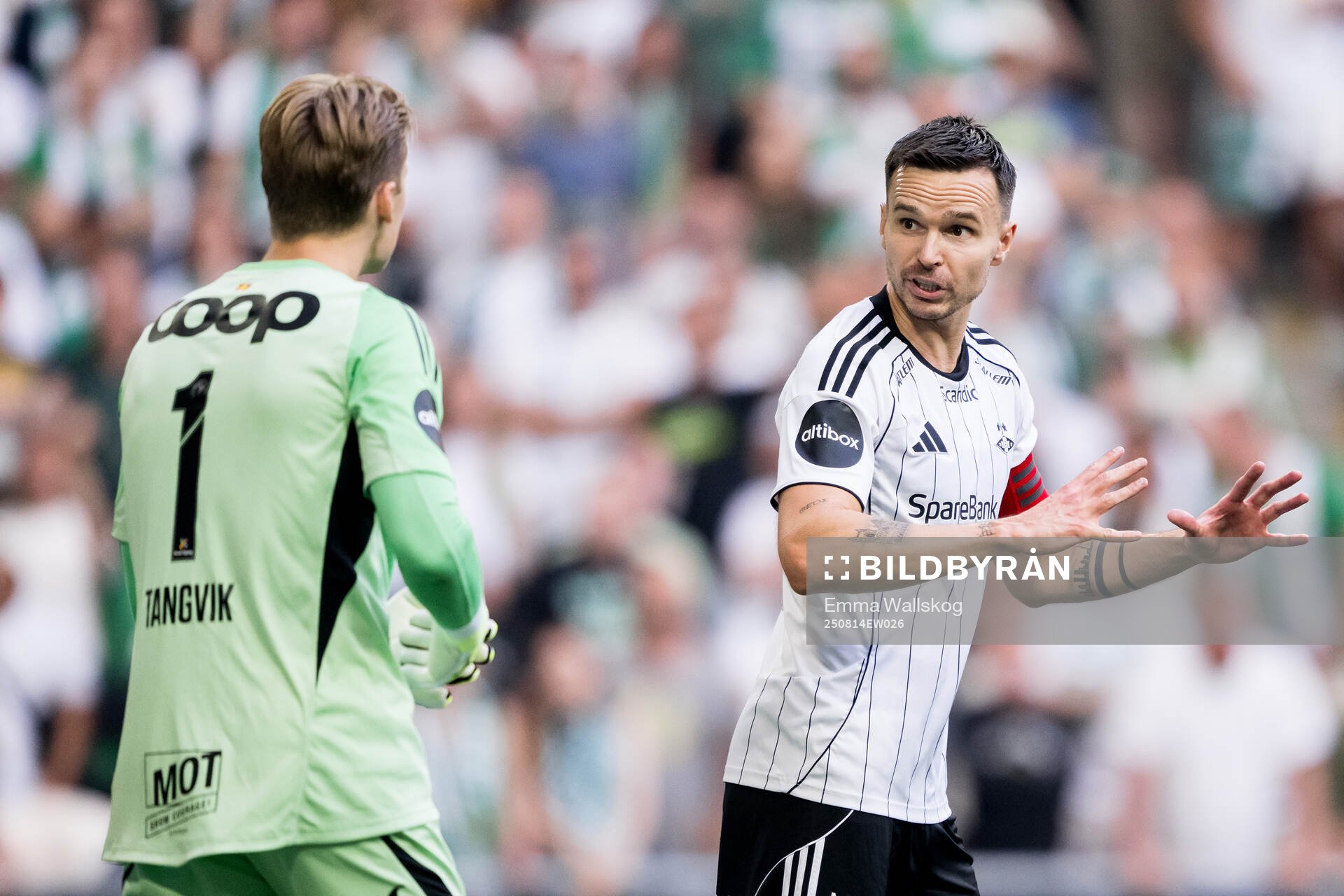 Goalkeeper Sander Tangvik and Ole Selnæs of Rosenborg