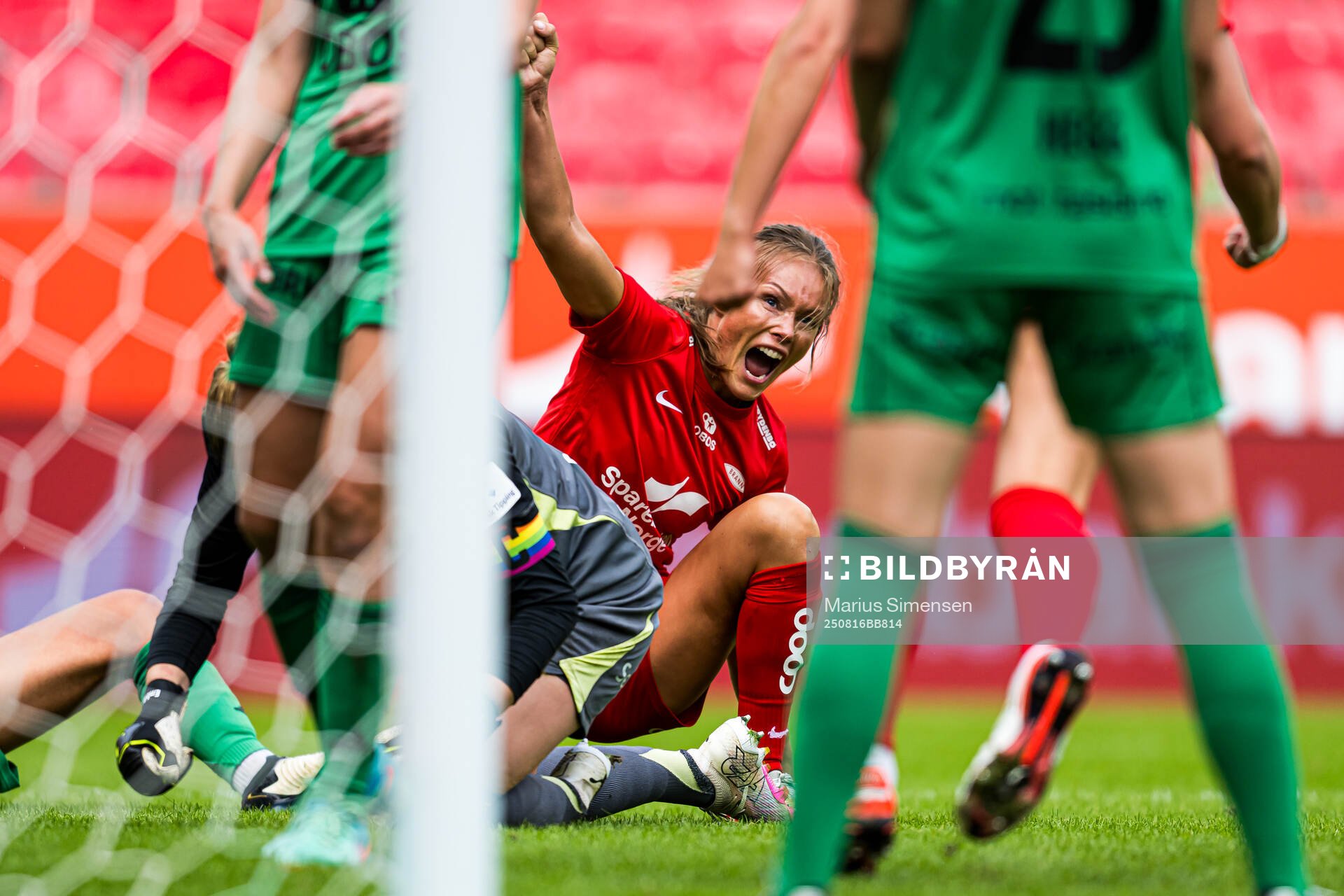 Ingrid Østervold Stenevik of Brann celebrates
