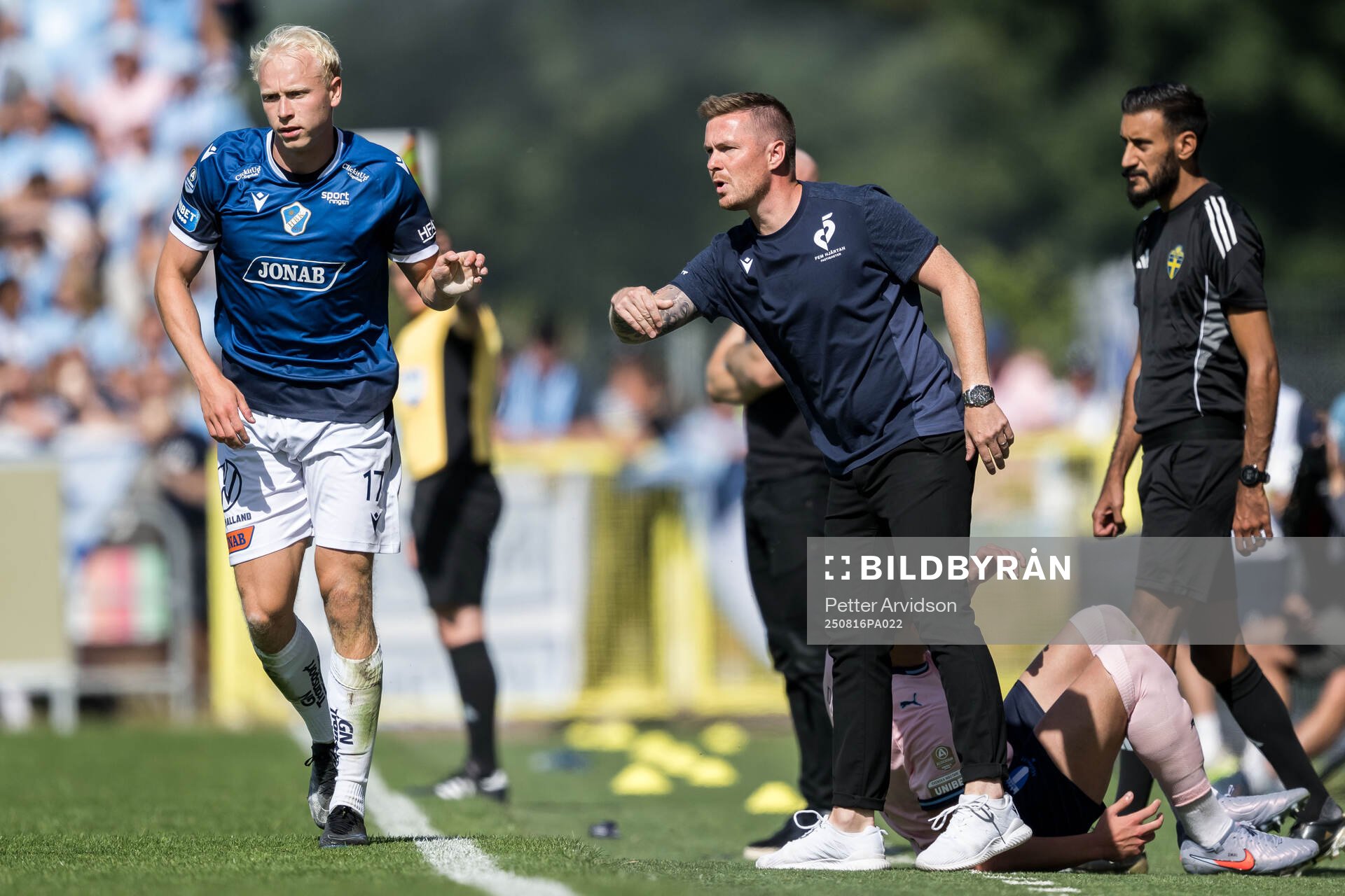 Halmstads André Boman och tränare Johan Lindholm