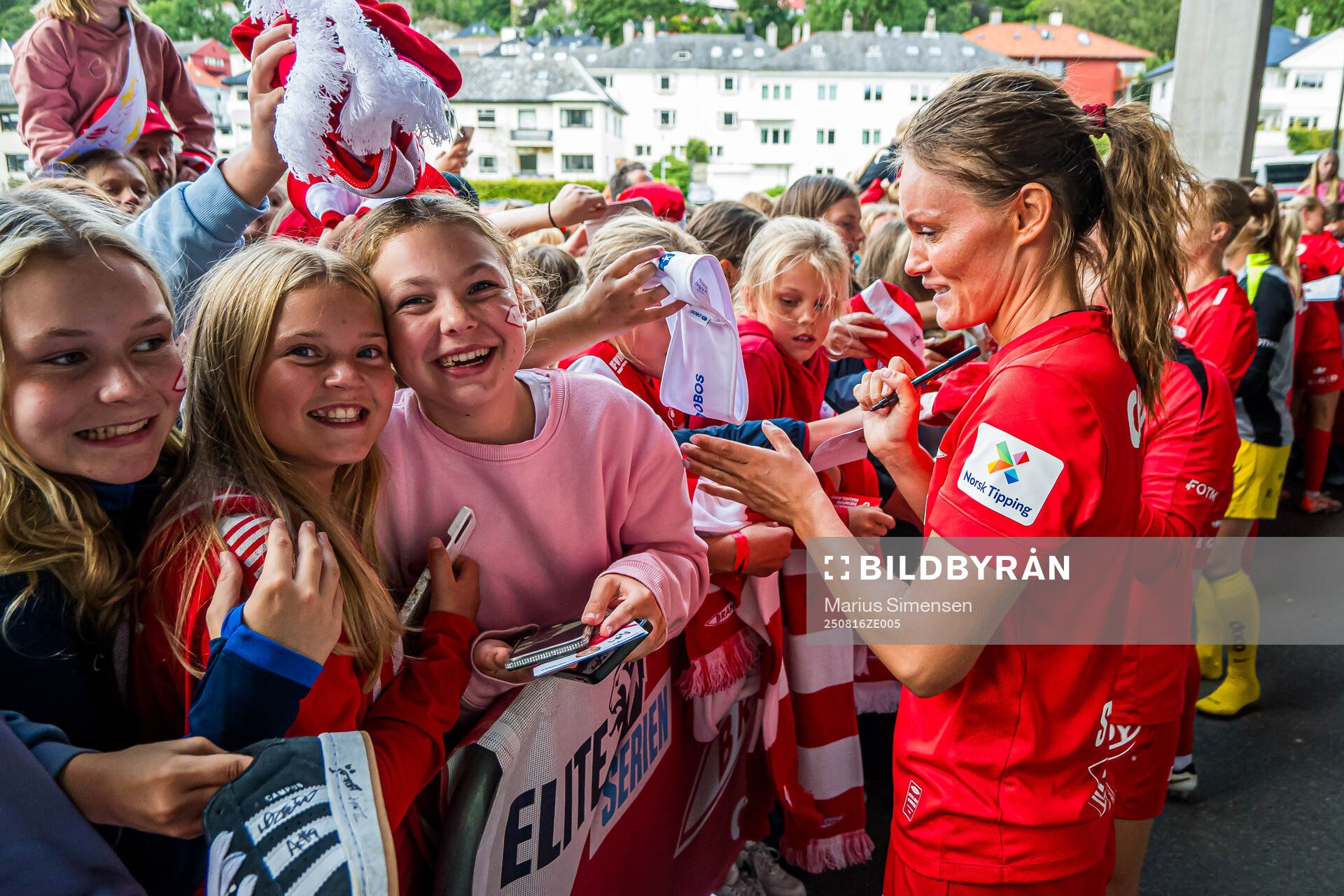 Ingrid Østervold Stenevik of Brann with fans