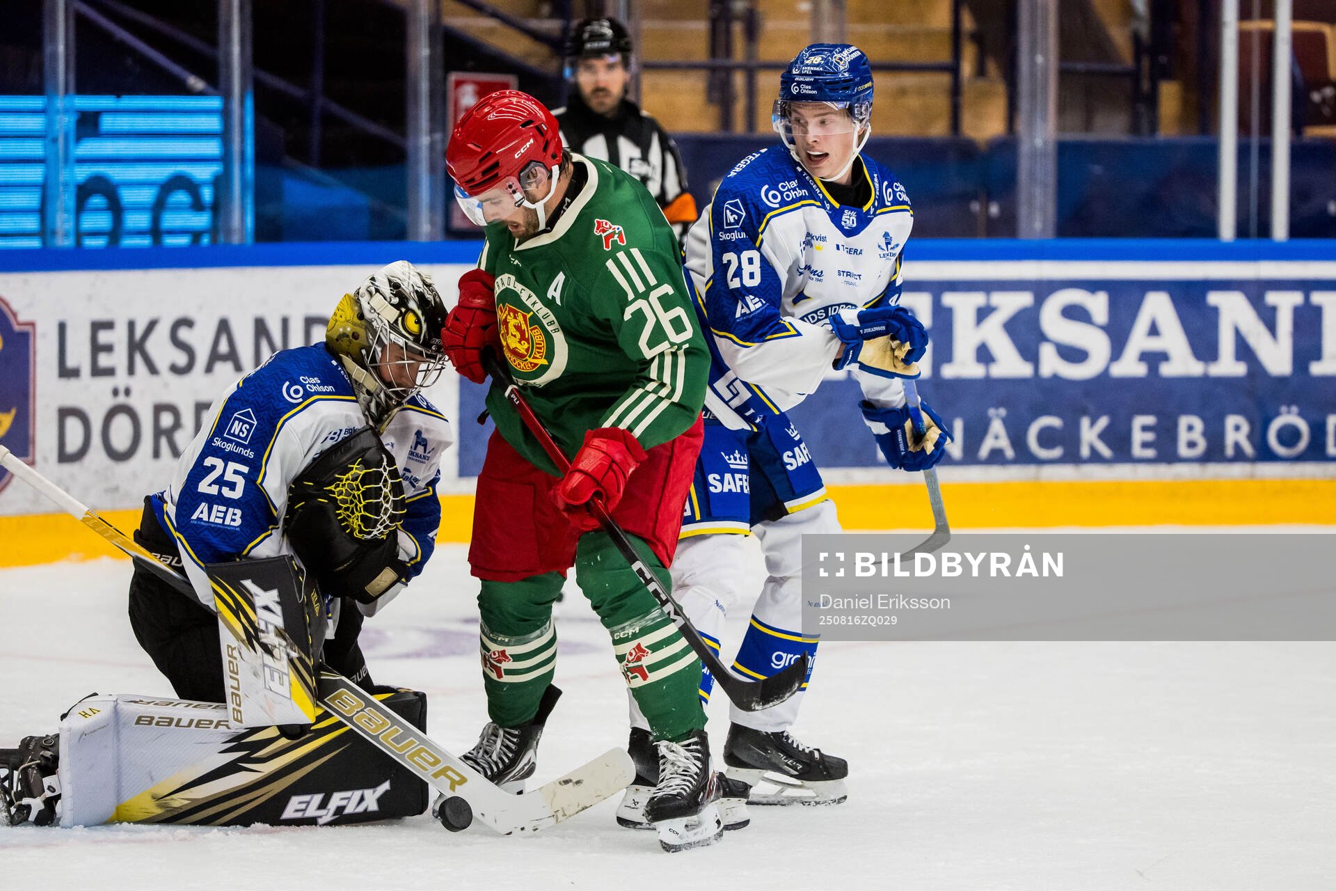 Leksands målvakt Robin Christoffersson och Moras Arvid