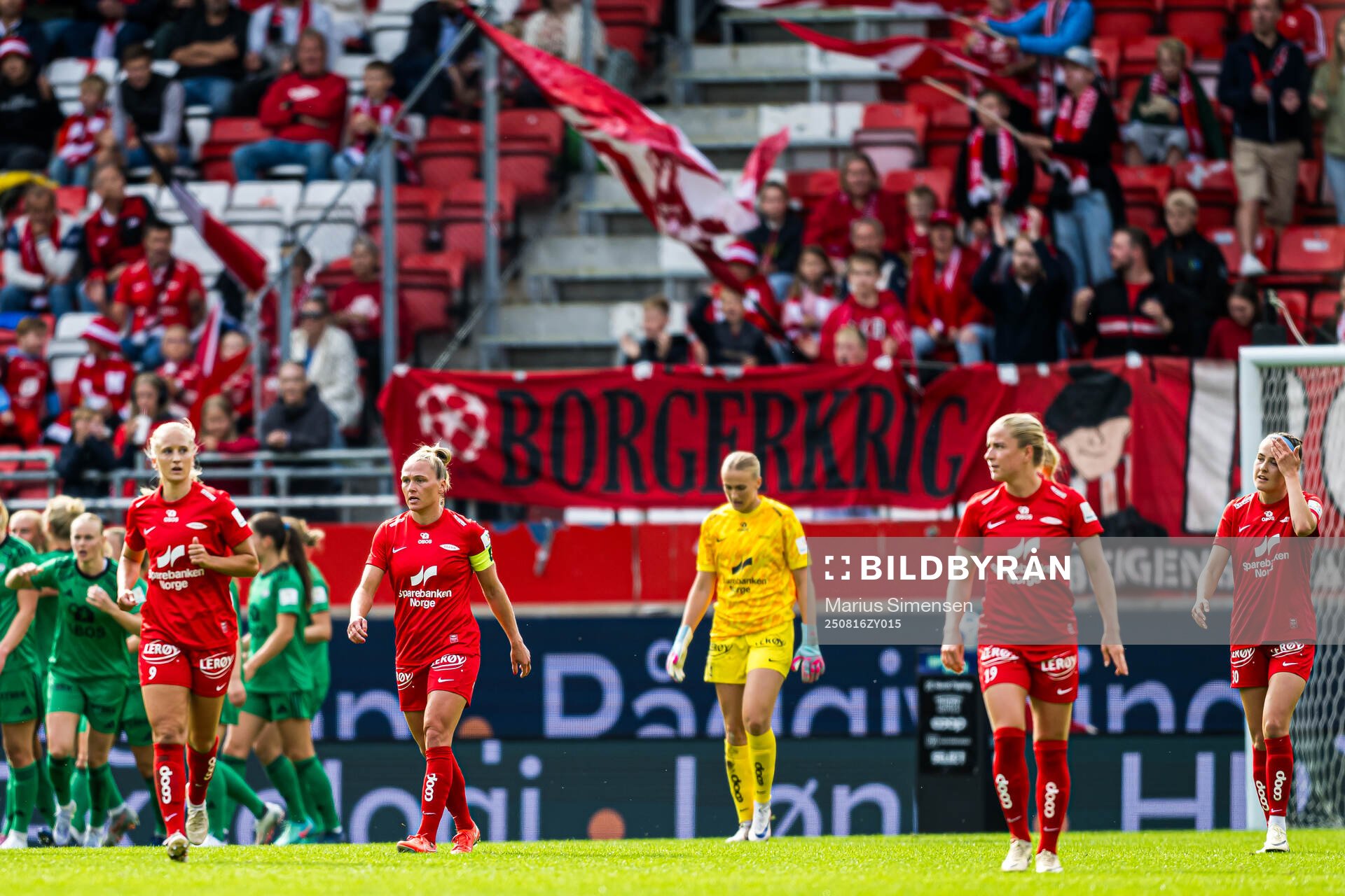 Karoline Heimvik Haugland of Brann looks dejected