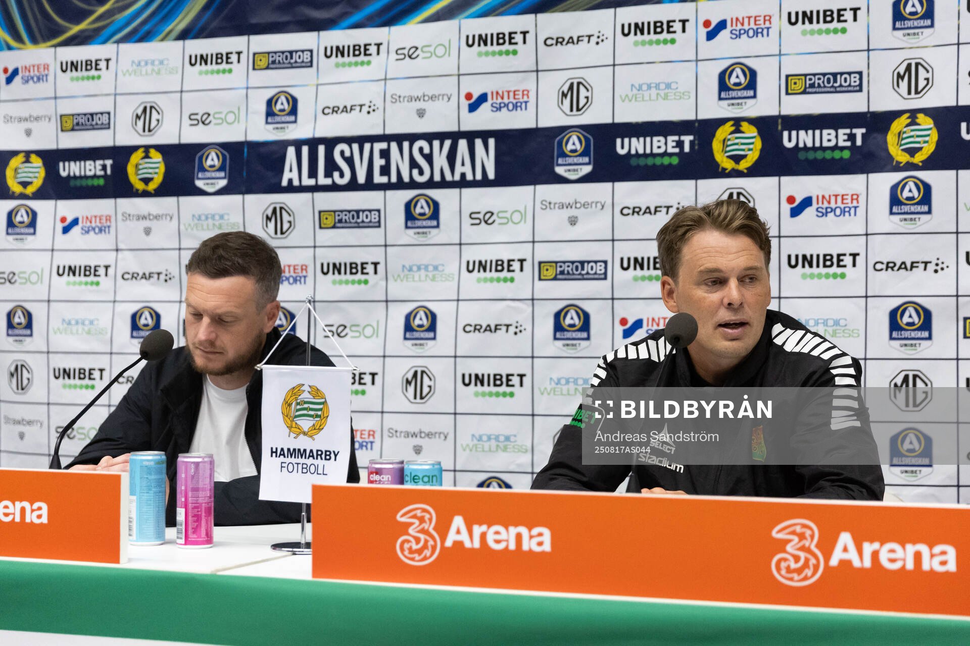 Hammarbys tränare Kim Hellberg och GAIS tränare Fredrik