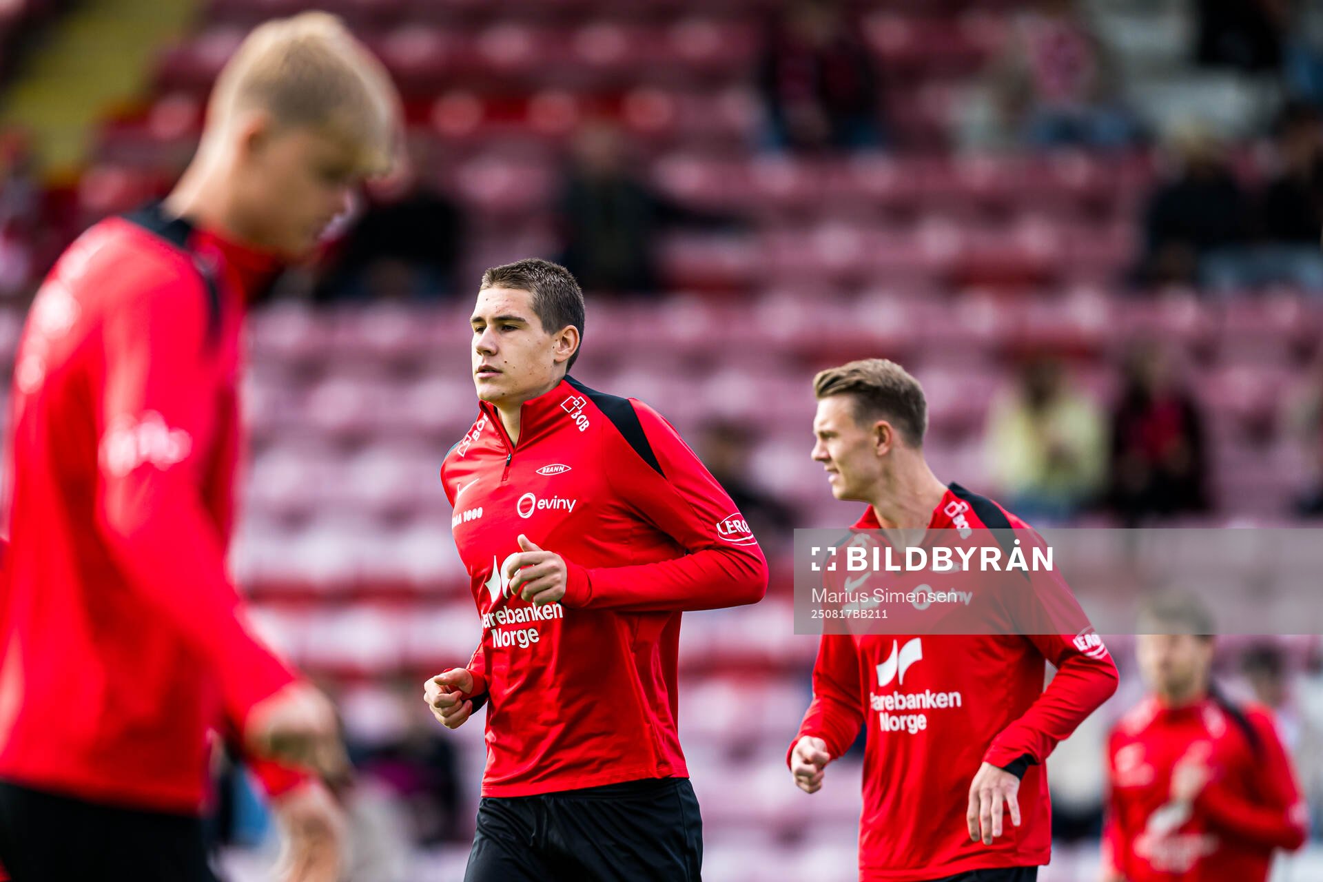 Eivind Helland of Brann warms up