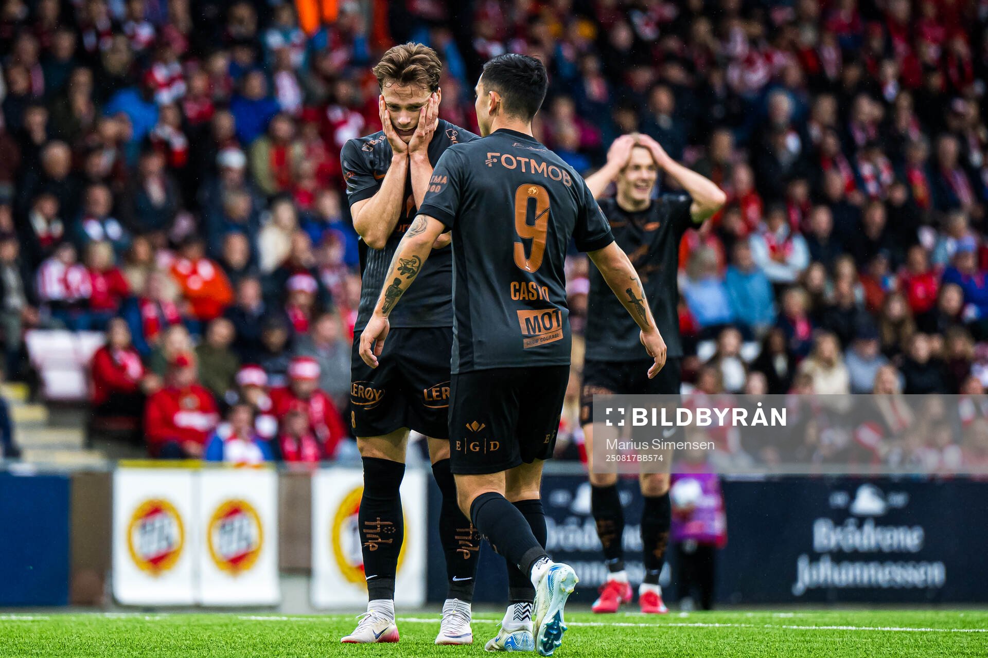 Felix Horn Myhre of Brann looks dejected