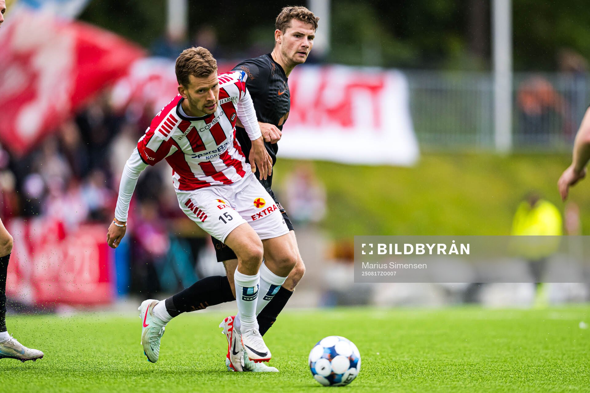 Vegard Erlien of Tromsø and Jacob Ebsen Sørensen of Brann