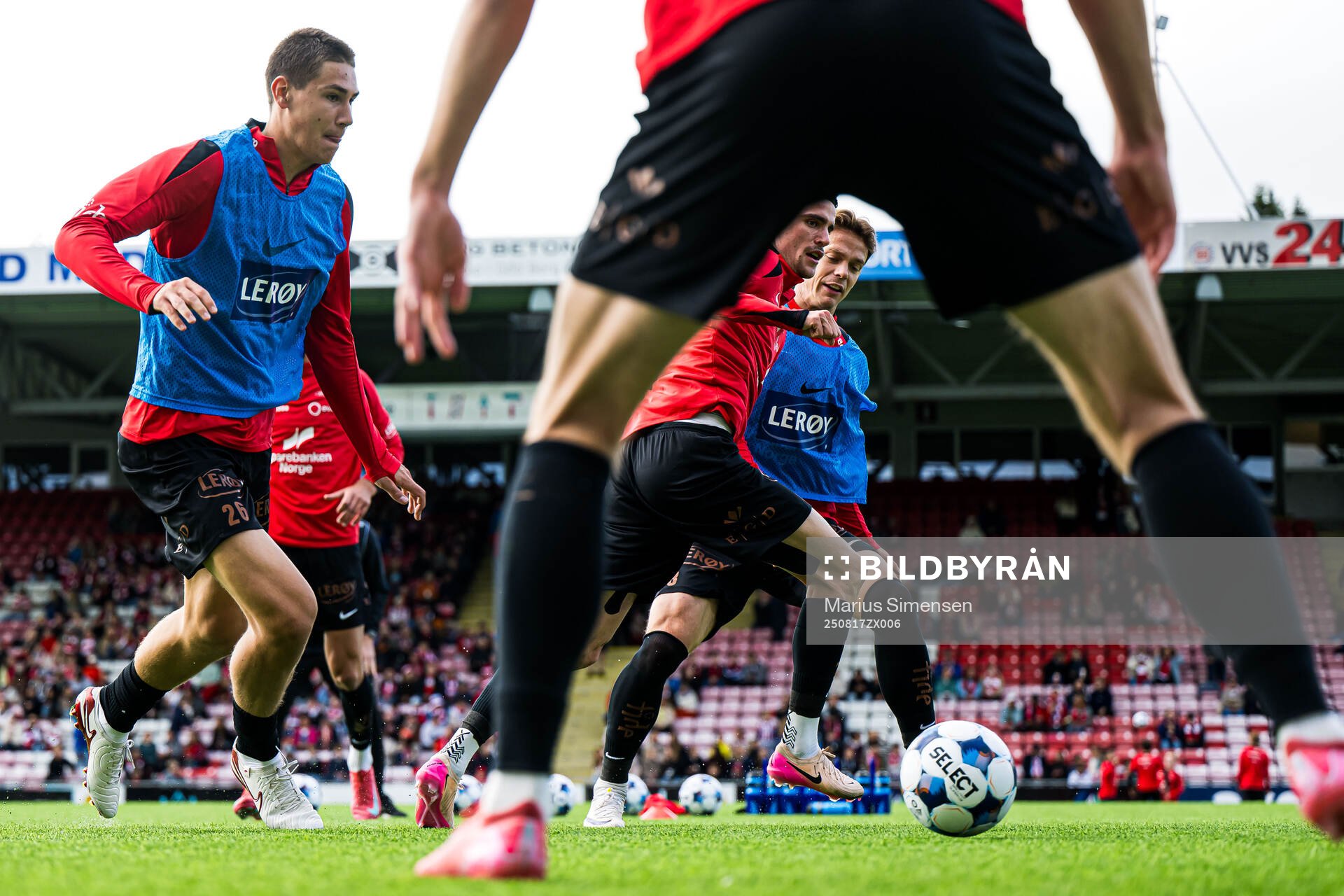 Eivind Helland of Brann warms up