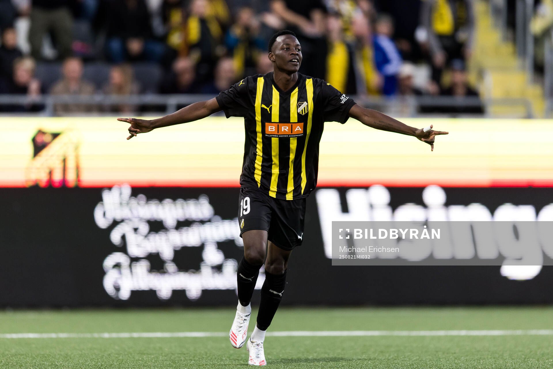 John Paul Dembe of Häcken celebrates