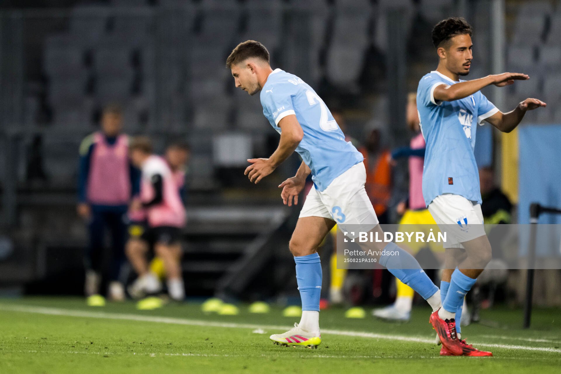 Lasse Berg Johnsen and Adrian Skogmar of Malmö FF